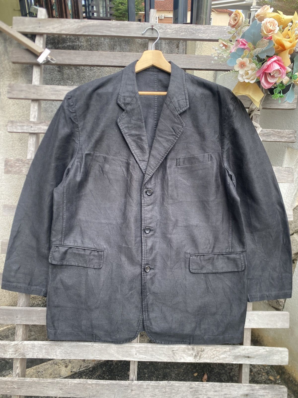 Comme des Garcons Vintage 1995 Comme des Garçons Waxed Boxy Jacket Size 50L - 2 Thumbnail