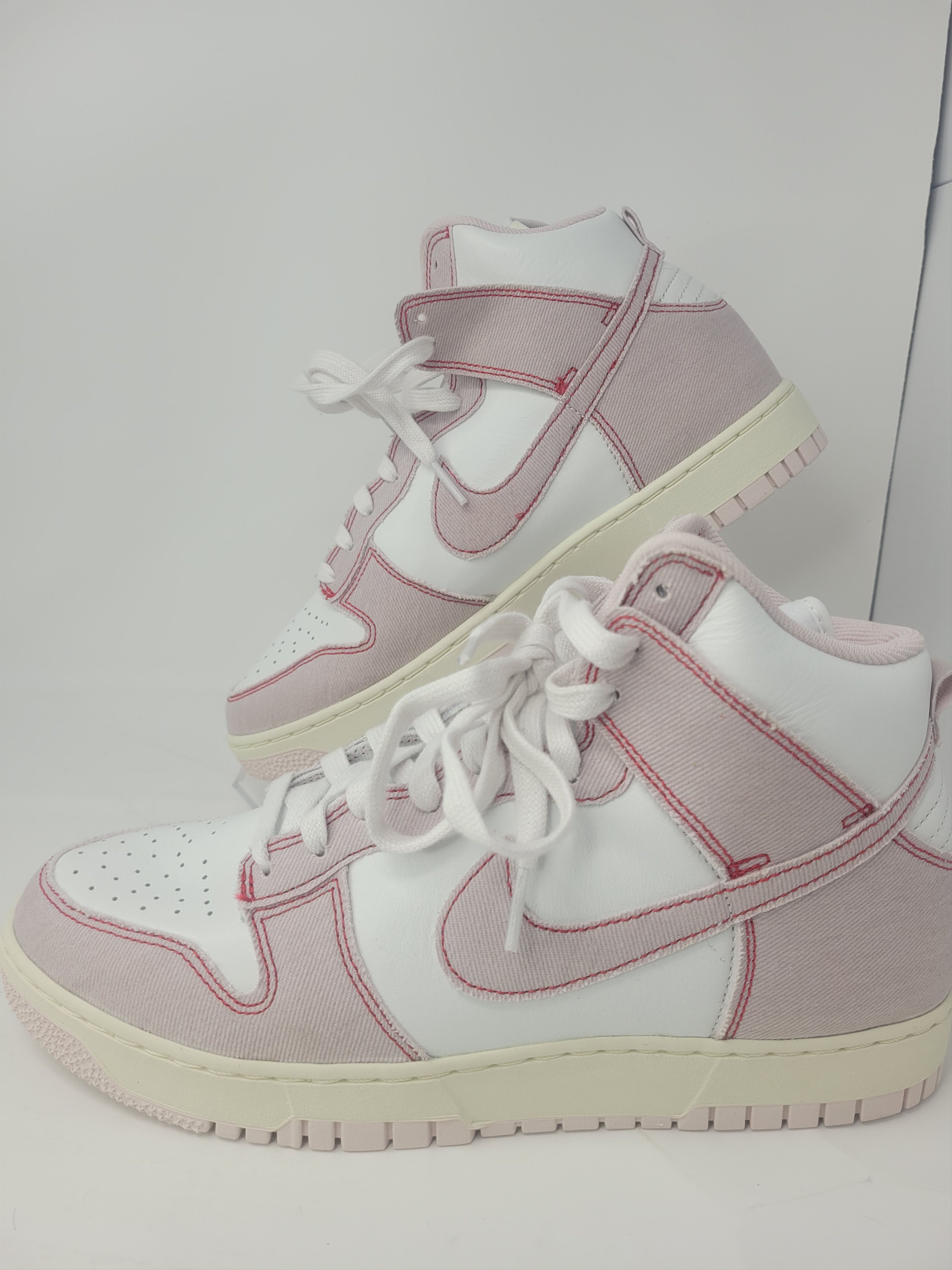 image of Nike Unisex Dunk High Rose Denim Men Size 10 Shoes in White