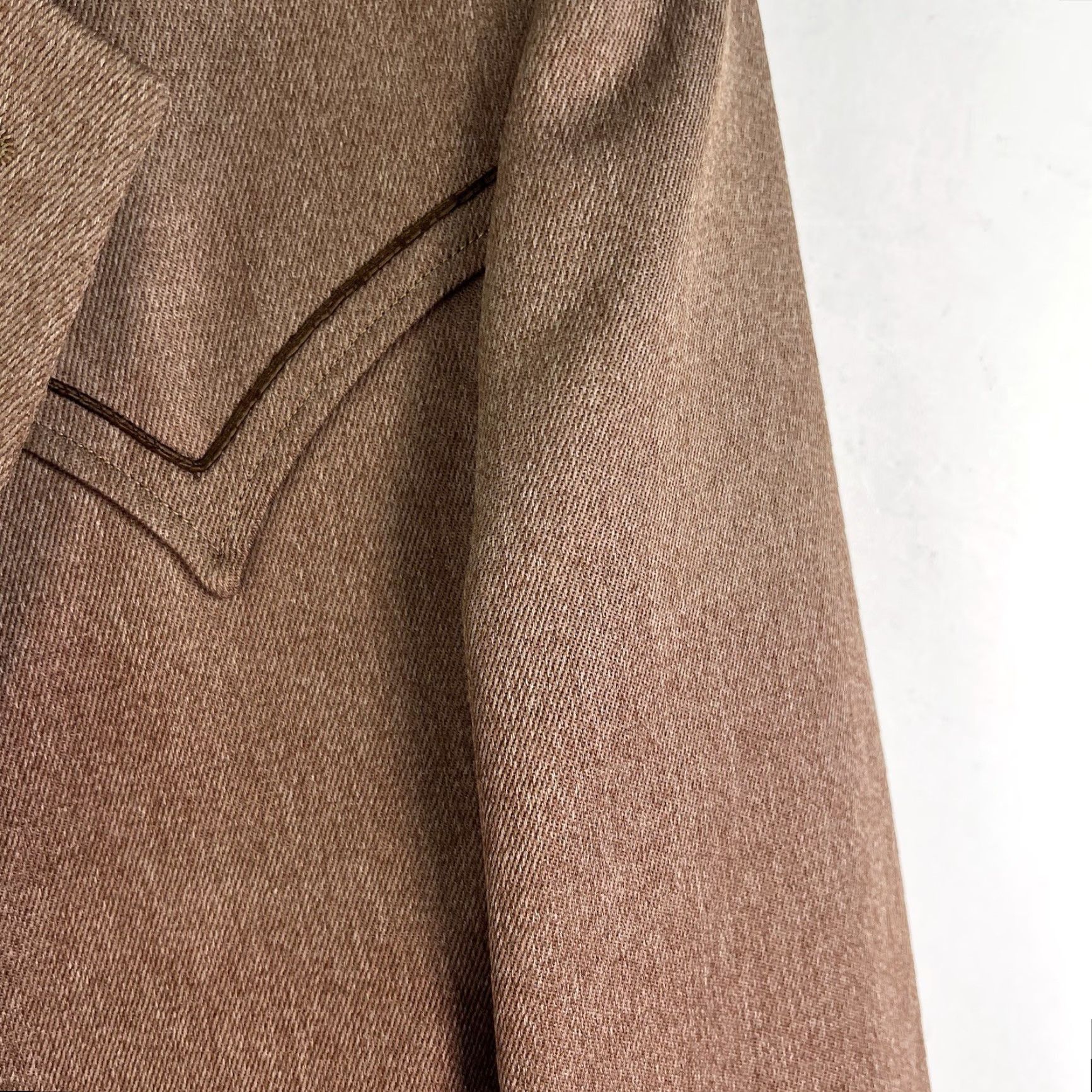 Vintage Vintage Falcone Western Notch Piped Blazer Mens Size 46 Brown Size 46R - 2 Thumbnail