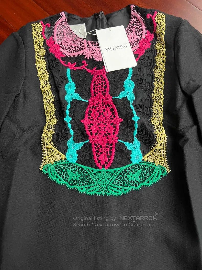 Valentino Valentino Black embroidered dress Size S / US 4 / IT 40 - 2 Thumbnail