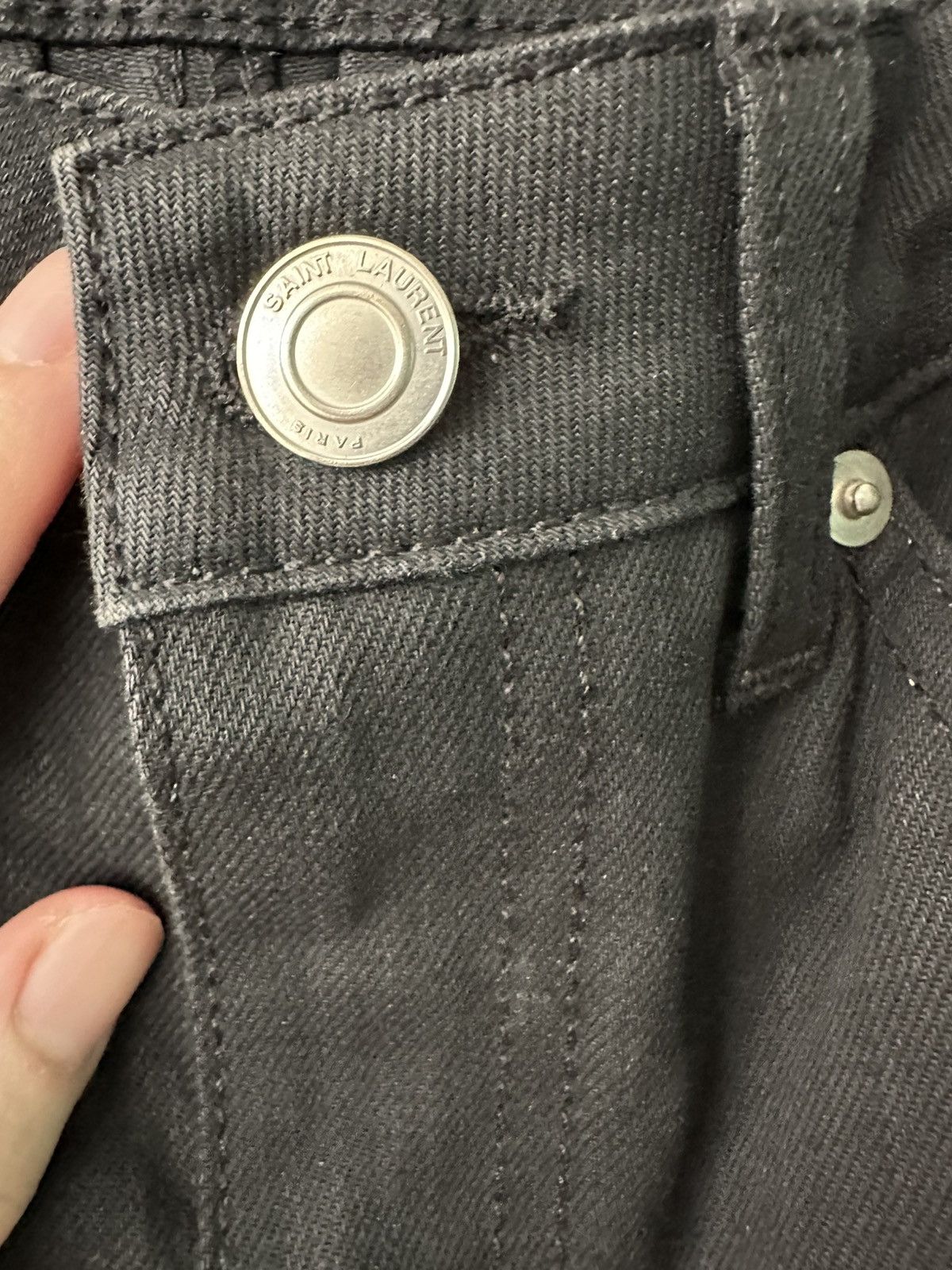 Saint Laurent Paris Saint Laurent 2016 Hedi Biker leather panel jeans Size US 28 / EU 44 - 4 Thumbnail