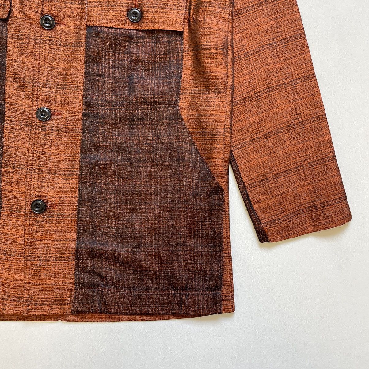 Nicholas Daley Sample Orange / Black Silk Utility Shirt Size US M / EU 48-50 / 2 - 8 Thumbnail