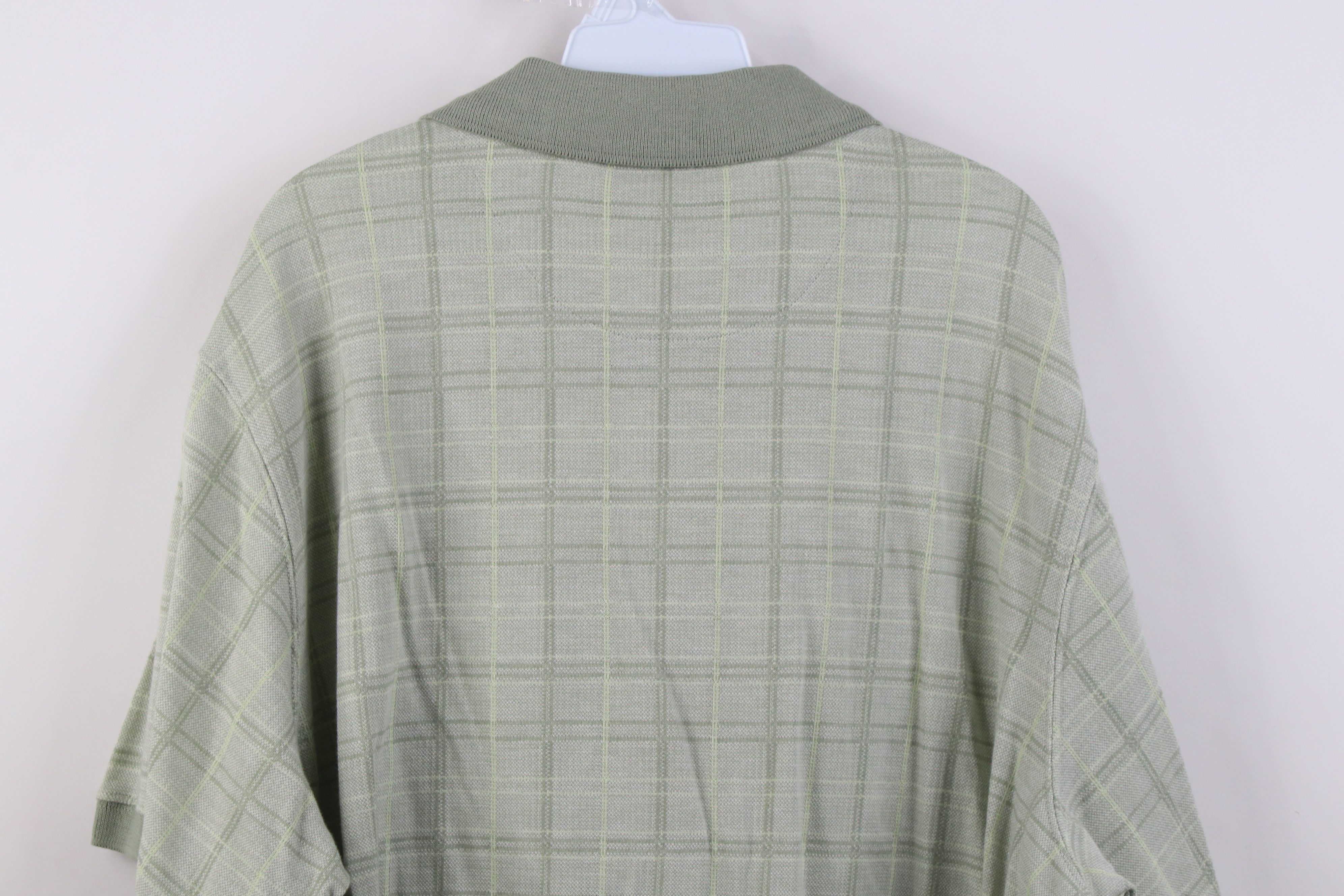 Vintage Vintage 90s Y2K Streetwear Plaid Knit Golf Polo Shirt Green Size US XXL / EU 58 / 5 - 9 Thumbnail