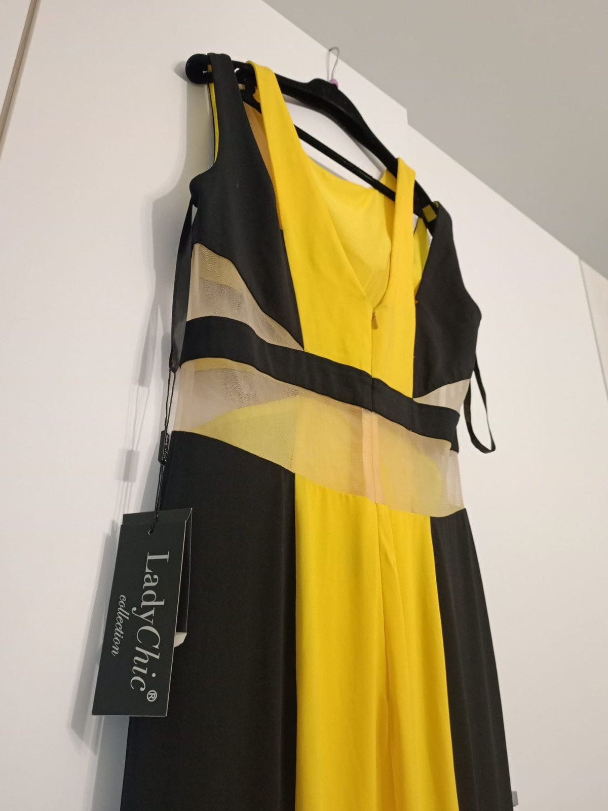 Other Lady chic elegant maxi dress black and yellow size 48 Size XL / US 12-14 / IT 48-50 - 8 Thumbnail