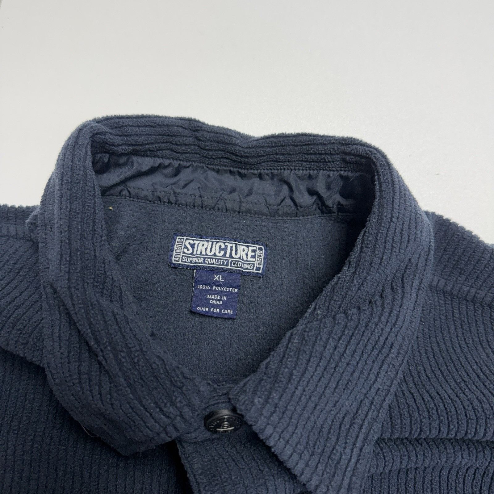 Structure Vintage Structure Shacket Mens XL Blue Y2K 90s Skate Shirt Size US XL / EU 56 / 4 - 4 Thumbnail