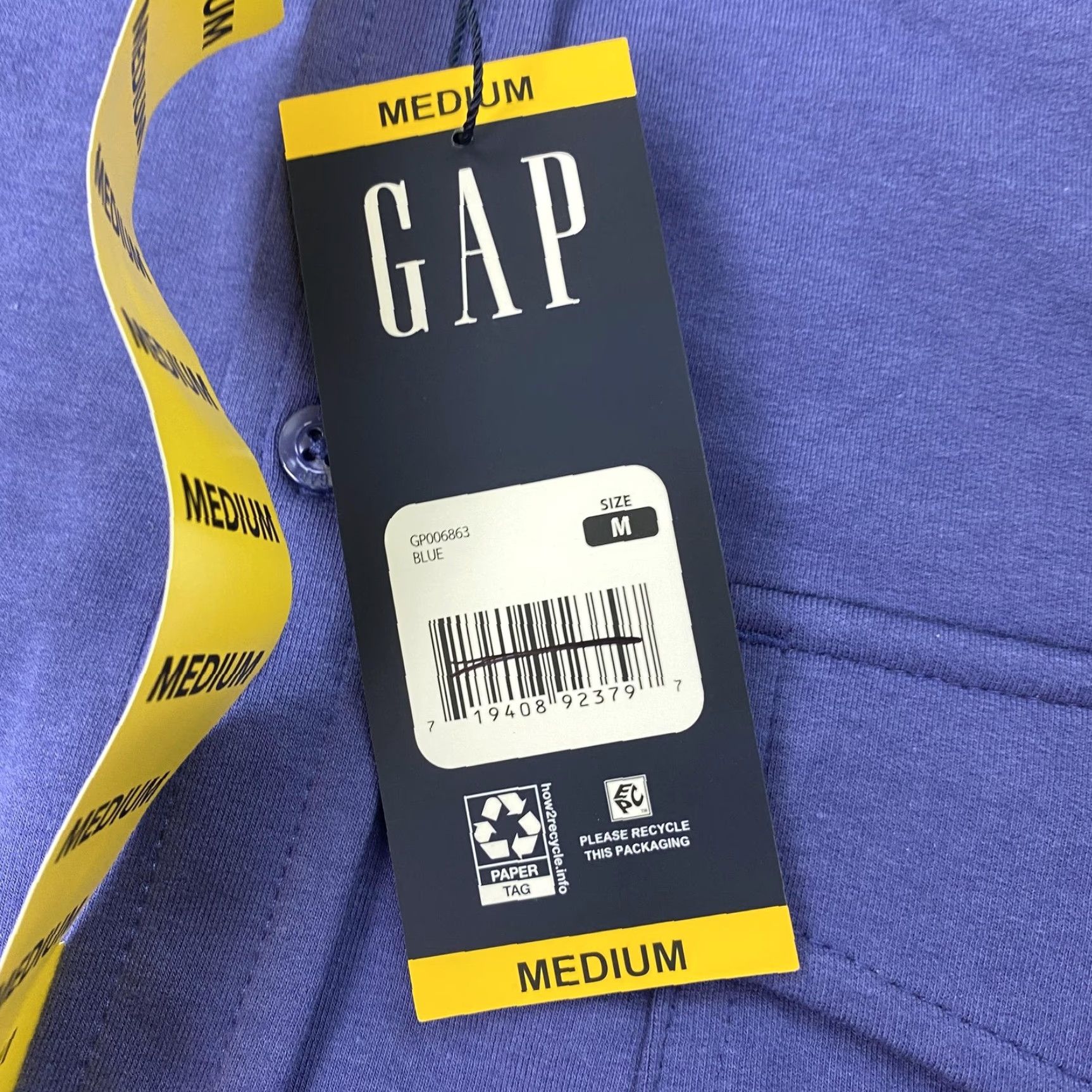 Gap GAP Shirt Mens Medium Blue Long Sleeve Button-Up Knit Utility Pockets Stretch Size US M / EU 48-50 / 2 - 5 Thumbnail