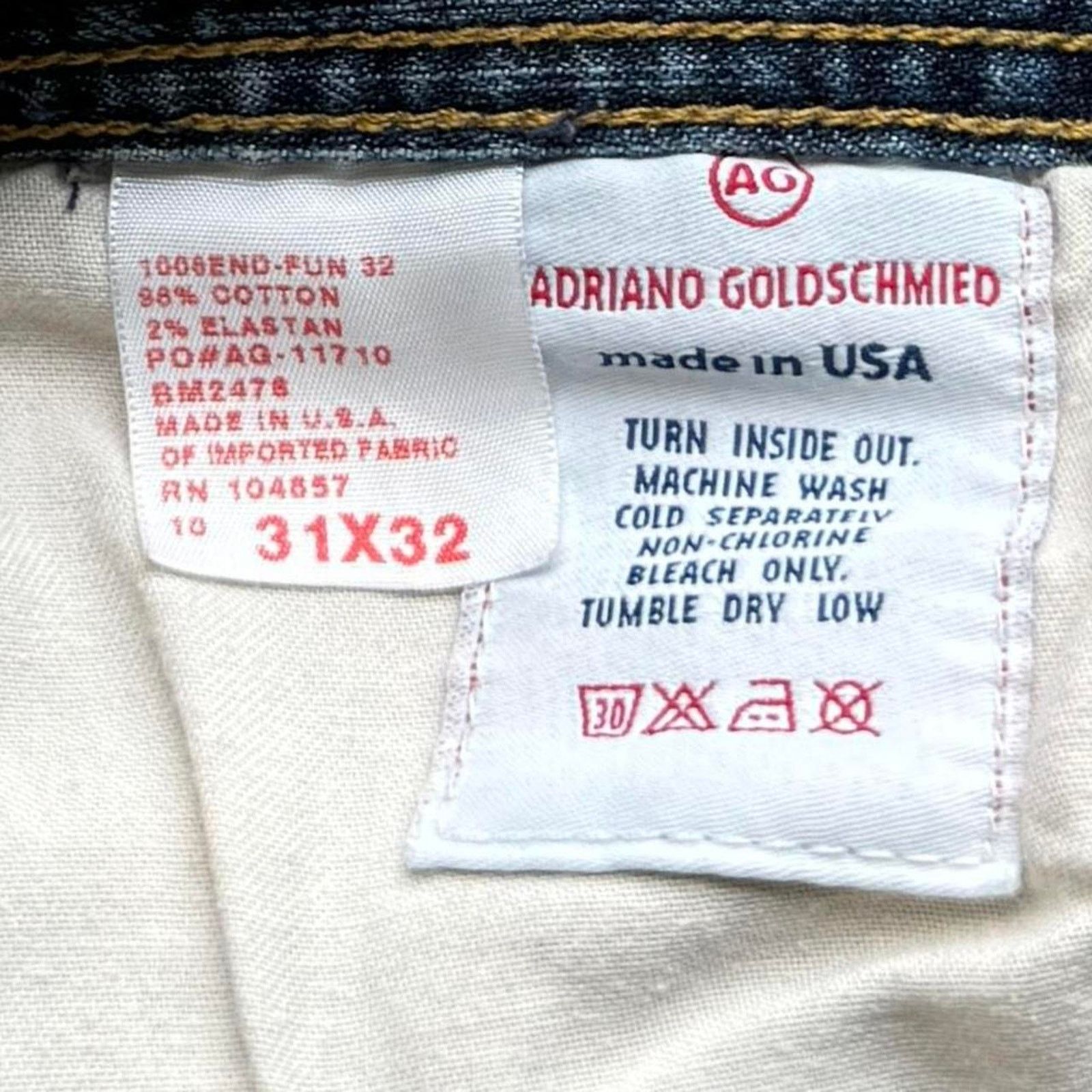 AG Adriano Goldschmied × Vintage Vintage Y2K Adriano Goldschmied Embroidered USA Made Jeans Size US 31 - 5 Thumbnail