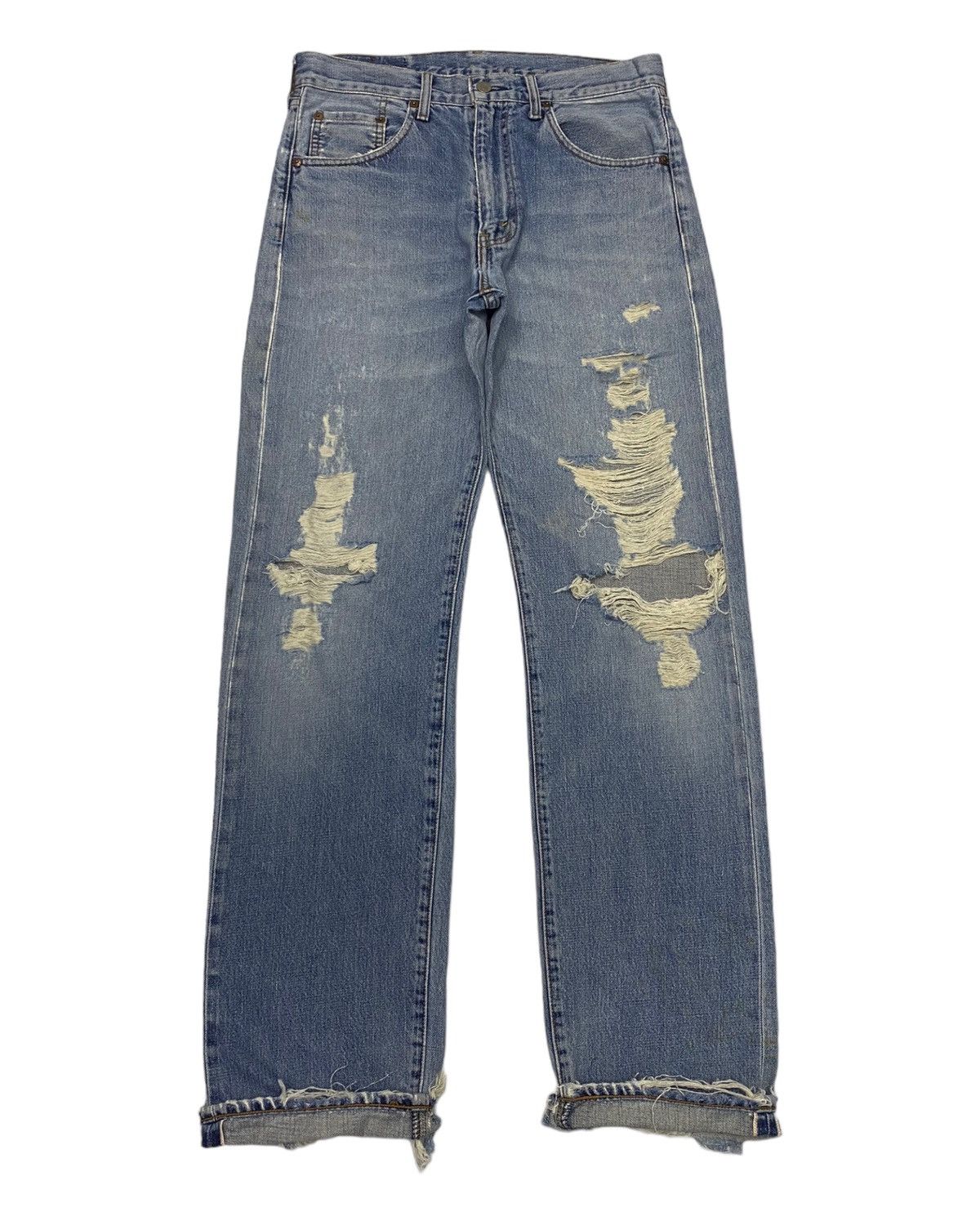 Levi's × Vintage LEVIS 502-xx BIG E SELVEDGE DISTRESSED DENIM JEANS Size US 32 / EU 48 - 1 Thumbnail
