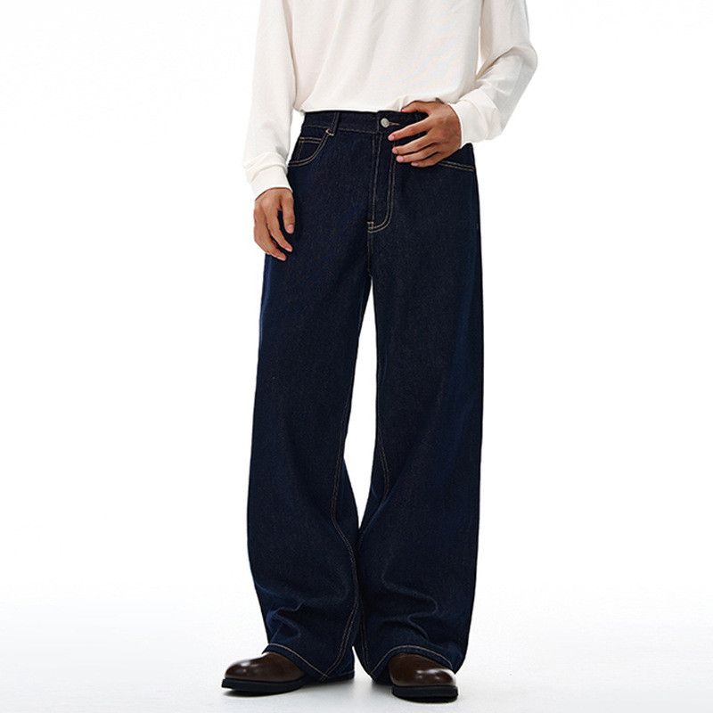 Jean Vintage men's cleanfit loose simple button jeans Size US 32 / EU 48 - 2 Thumbnail