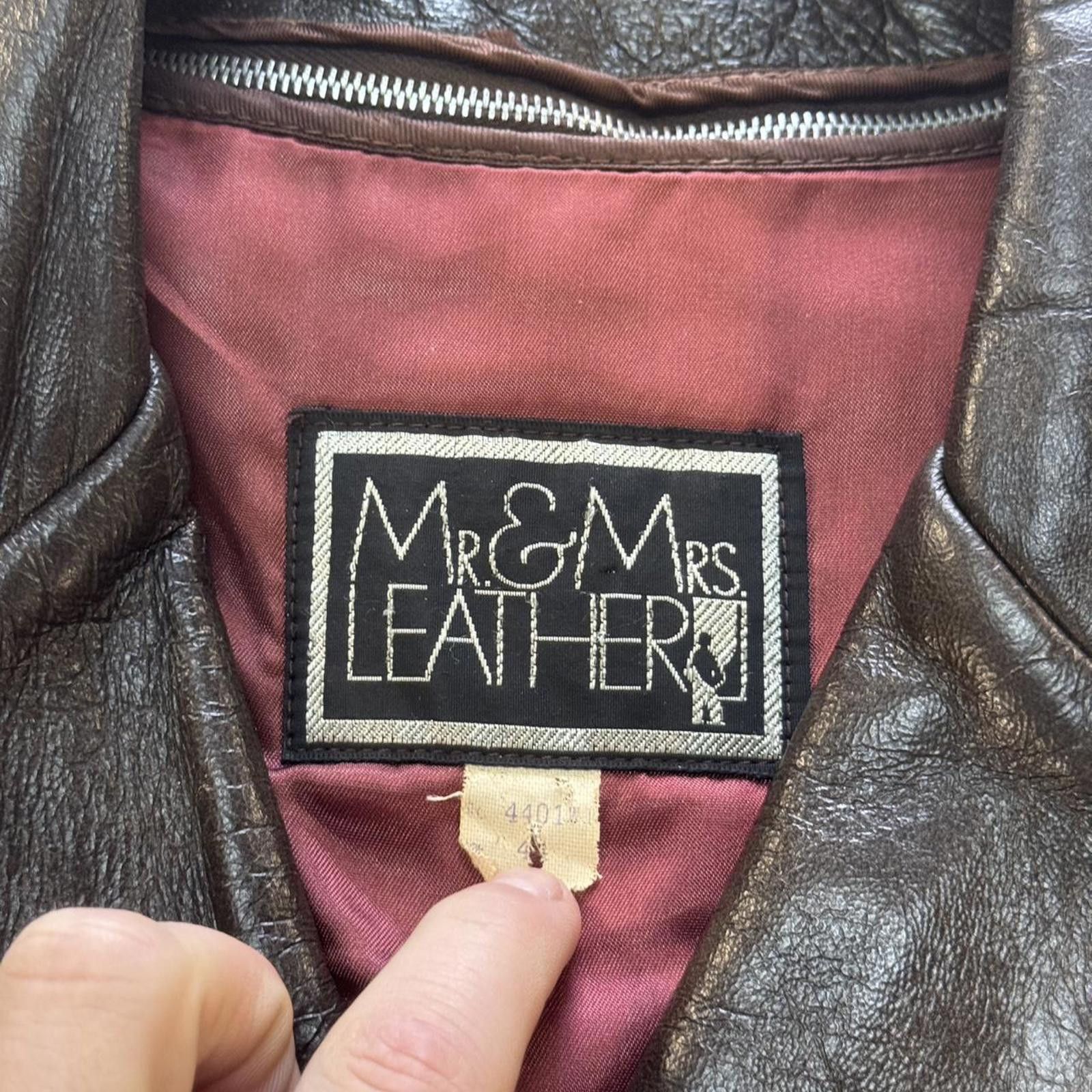 Leather 1970s Mr & Mrs Leather Brown Western Leather Jacket Size US L / EU 52-54 / 3 - 4 Thumbnail