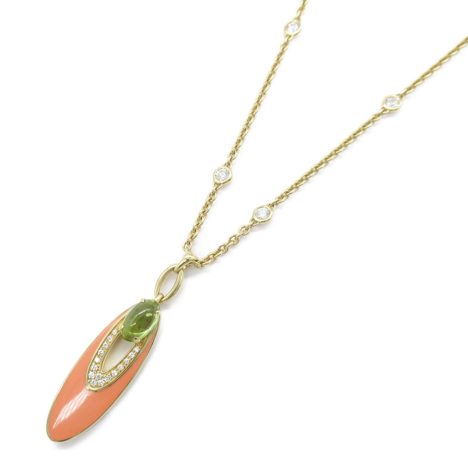 Bvlgari Bvlgari Elysia Peridot Diamond Necklace K18 (Yellow Gold) Green Clear Size ONE SIZE - 1 Thumbnail