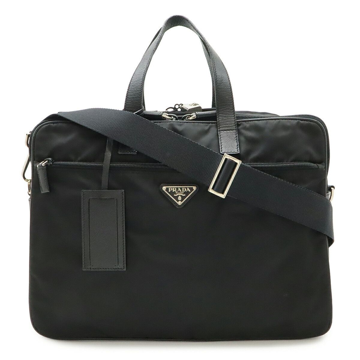 Prada Prada Prada Nylon Business Briefcase Leather Business Bag 2VE407 DUTY FREE for USA Size ONE SIZE - 1 Thumbnail