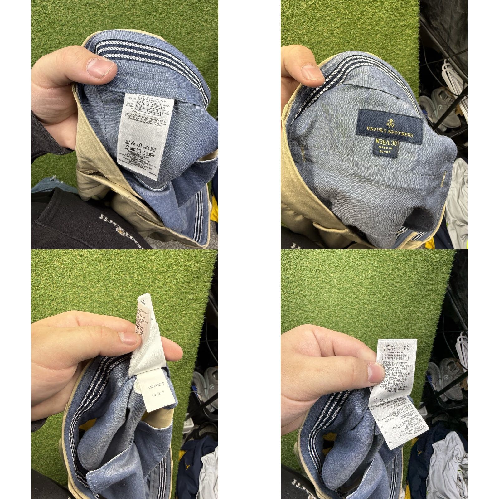 Brooks Brothers Brooks Brothers Pants Mens 38x30 Regent Dress Slacks Beige Wool Elastodiene Polyester Striped Front Flat Pockets Classic Preppy Size US 38 / EU 54 - 8 Thumbnail