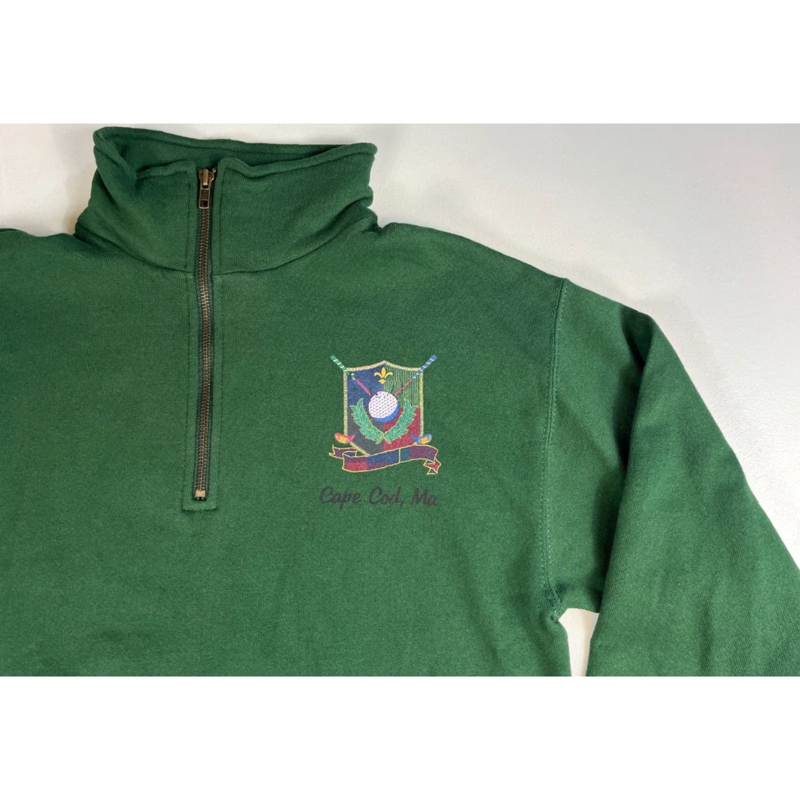 Tultex VINTAGE Tultex Cape Cod, MA Golf Logo 1/4 Zip Pullover Sweatshirt M Green Mens Sweatshirt 1/4 Zip Golf Cape Cod Tultex Vintage Cap Size US M / EU 48-50 / 2 - 5 Thumbnail
