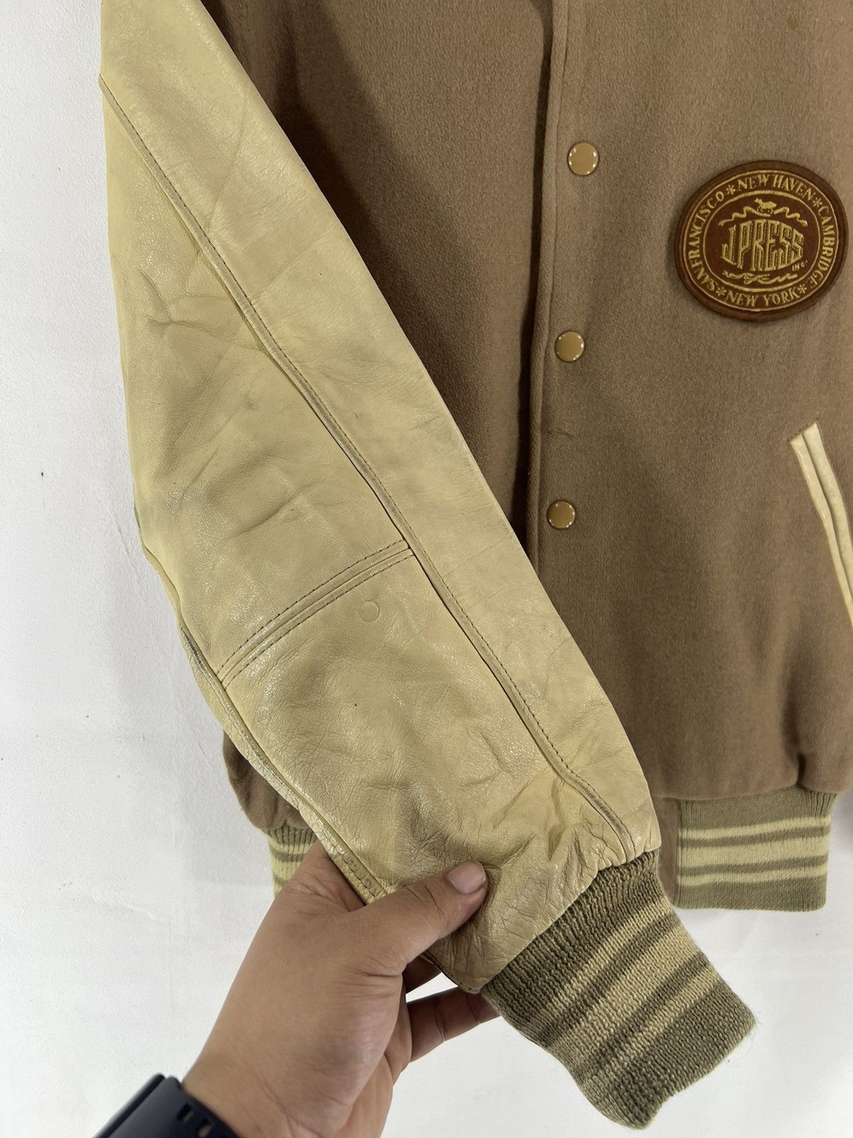 J. Press Leather Varsity J Press Streetwear bomber jacket Size US M / EU 48-50 / 2 - 10 Thumbnail