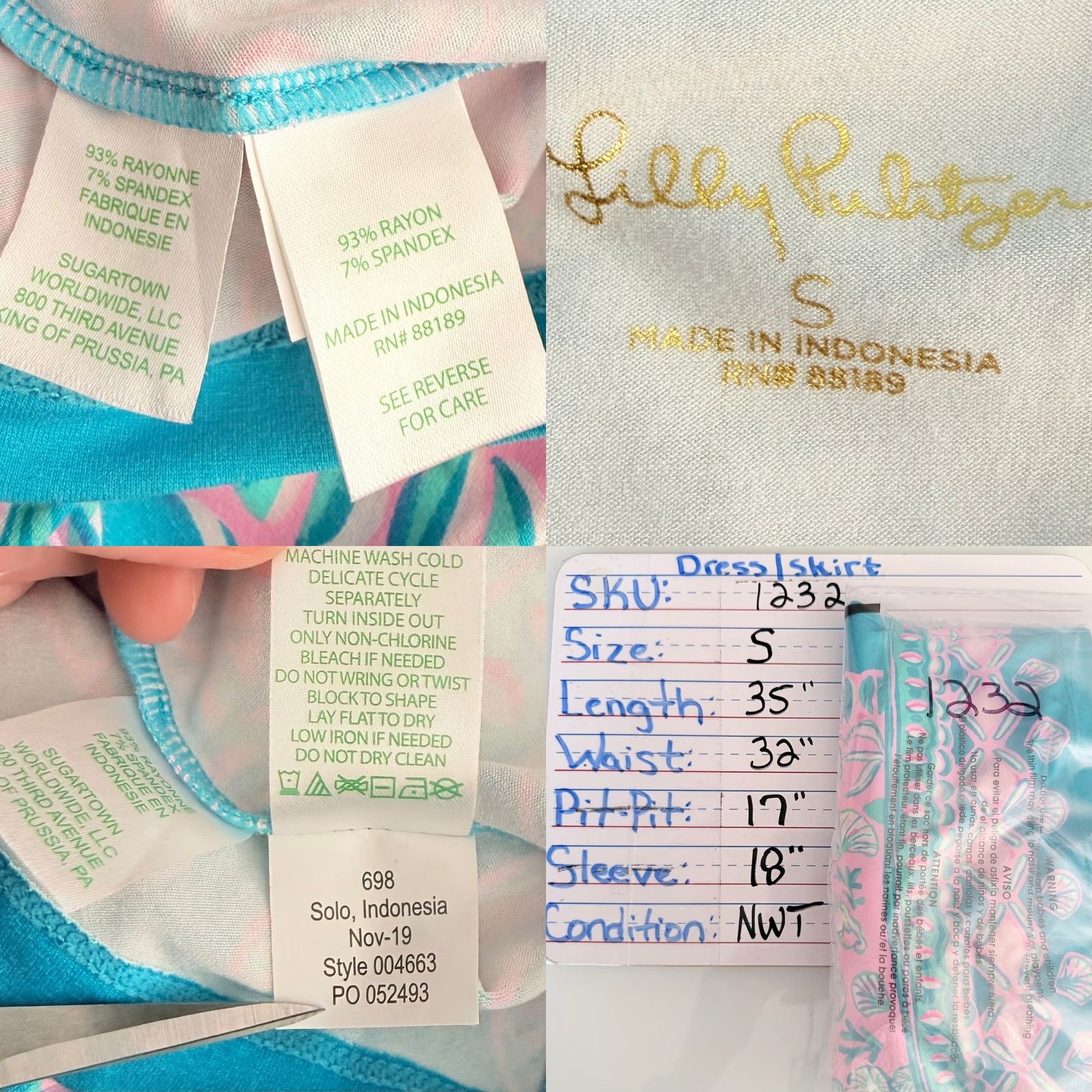 Lilly Pulitzer VINTAGE Lilly Pulitzer S Tana T Shirt Dress Vibrant Seashell Knit Coastal Retired Size XS / US 0-2 / IT 36-38 - 8 Thumbnail