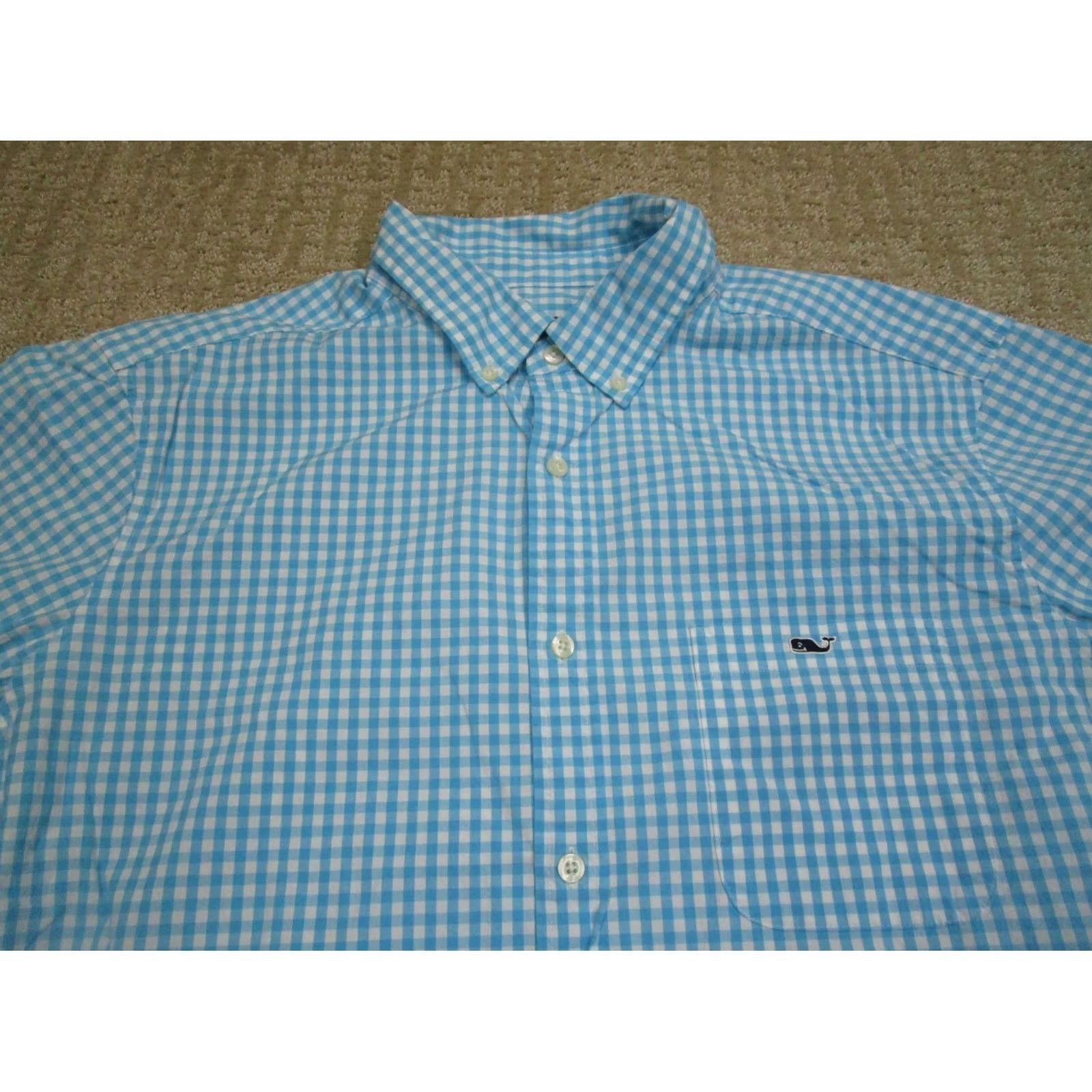 Vineyard Vines Vineyard Vines Shirt Men XL Blue Gingham Check Long Sleeve Classic Fit Size US XL / EU 56 / 4 - 2 Thumbnail