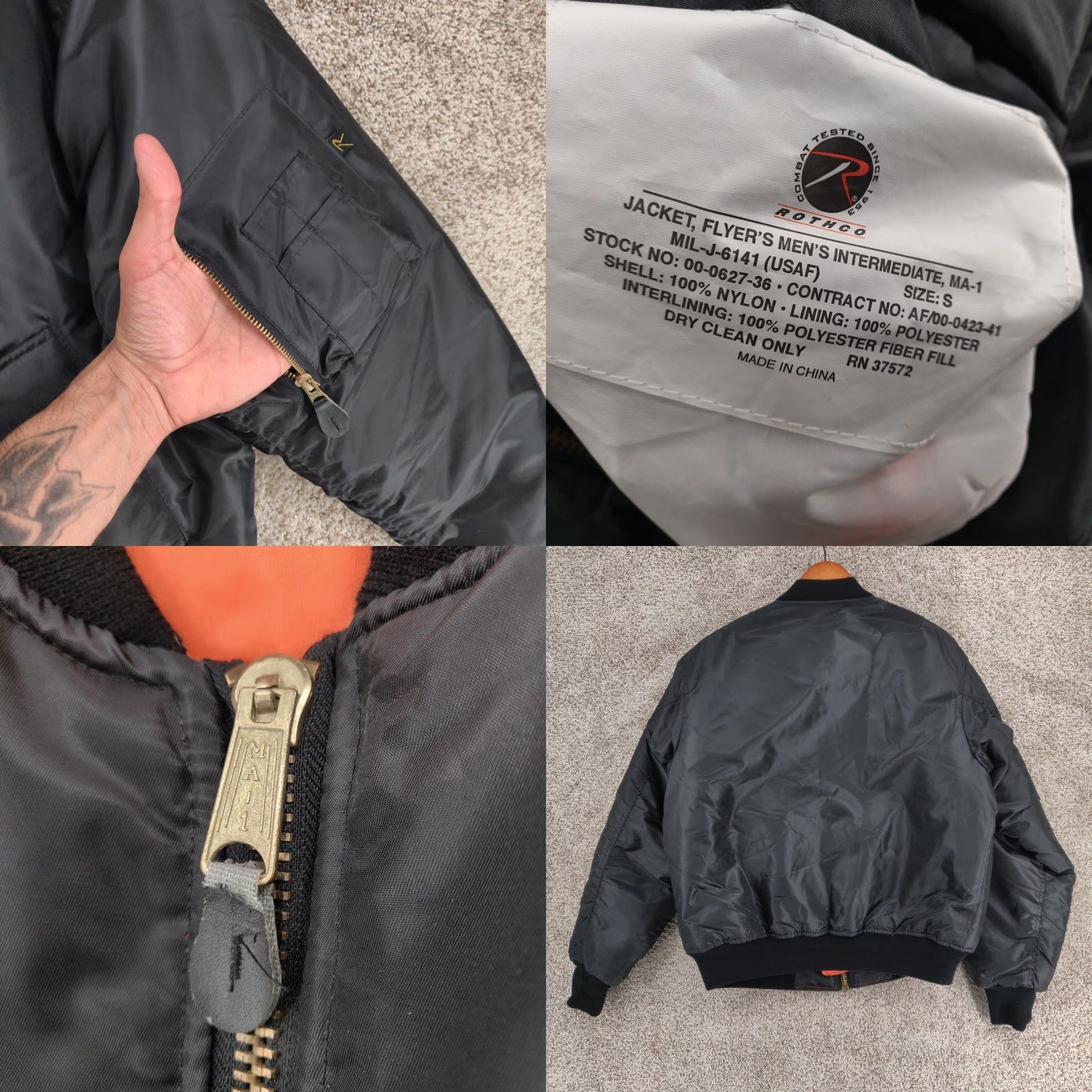 Rothco VINTAGE Rothco MA-1 Jacket Mens Small Reversible Bomber Flight Nike? Size US S / EU 44-46 / 1 - 8 Thumbnail