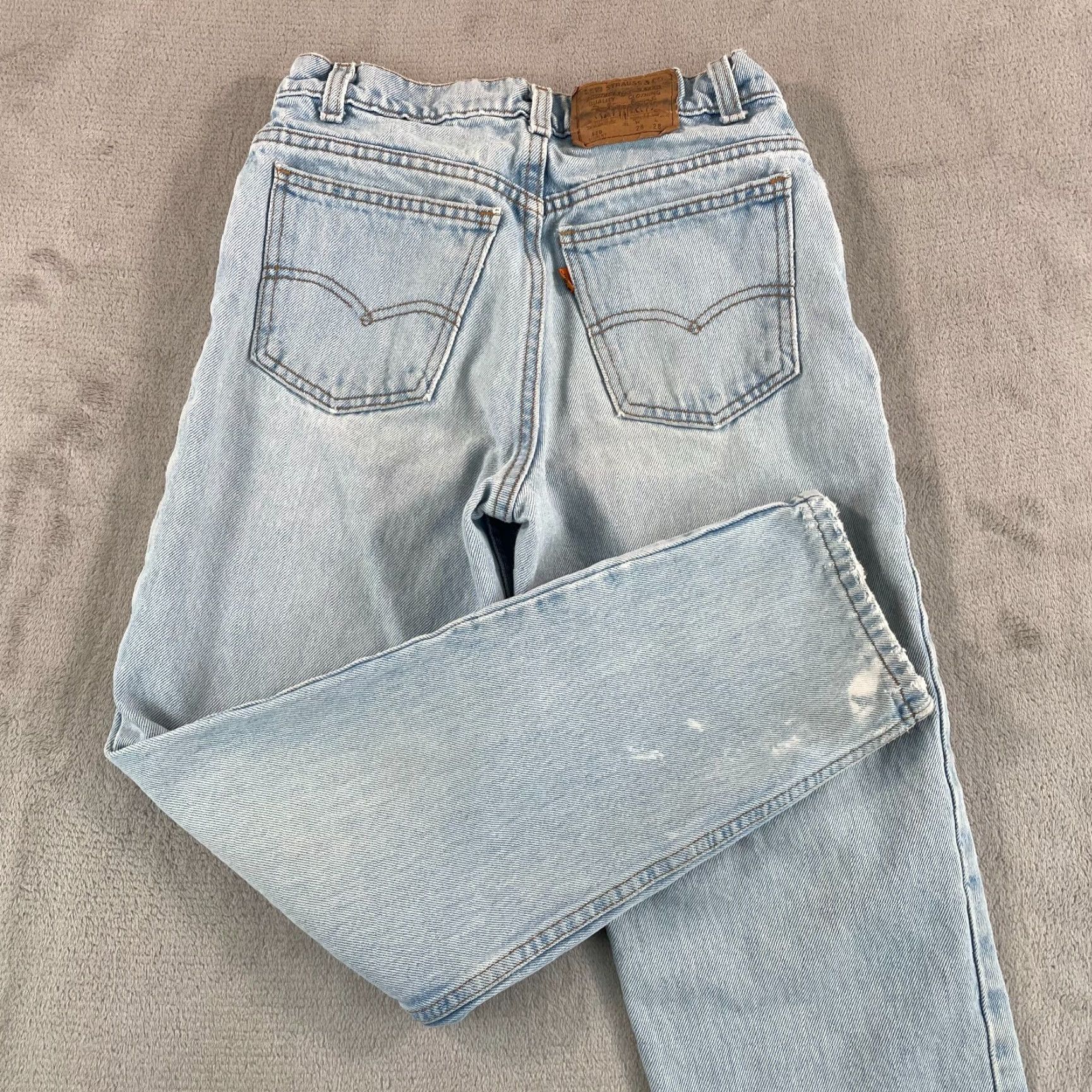 Levi's VINTAGE Levi's 90s 550 Student Orange Tab Jeans 26x27 Blue Denim Relaxed Fit Mens Size US 26 / EU 42 - 3 Thumbnail