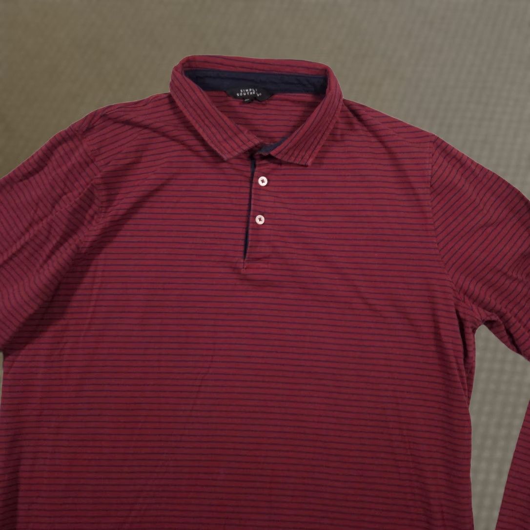 Vintage VINTAGE? No. Simply Southern Polo Shirt Mens 2XL Red Striped Long Sleeve Casual Knit Top Size US XXL / EU 58 / 5 - 1 Thumbnail
