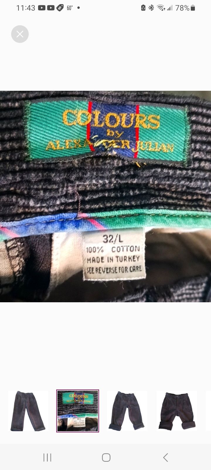 Alexander Julian Vintage 'COLOURS' by Alexander Julian Corduroy Pants Size US 32 / EU 48 - 2 Thumbnail