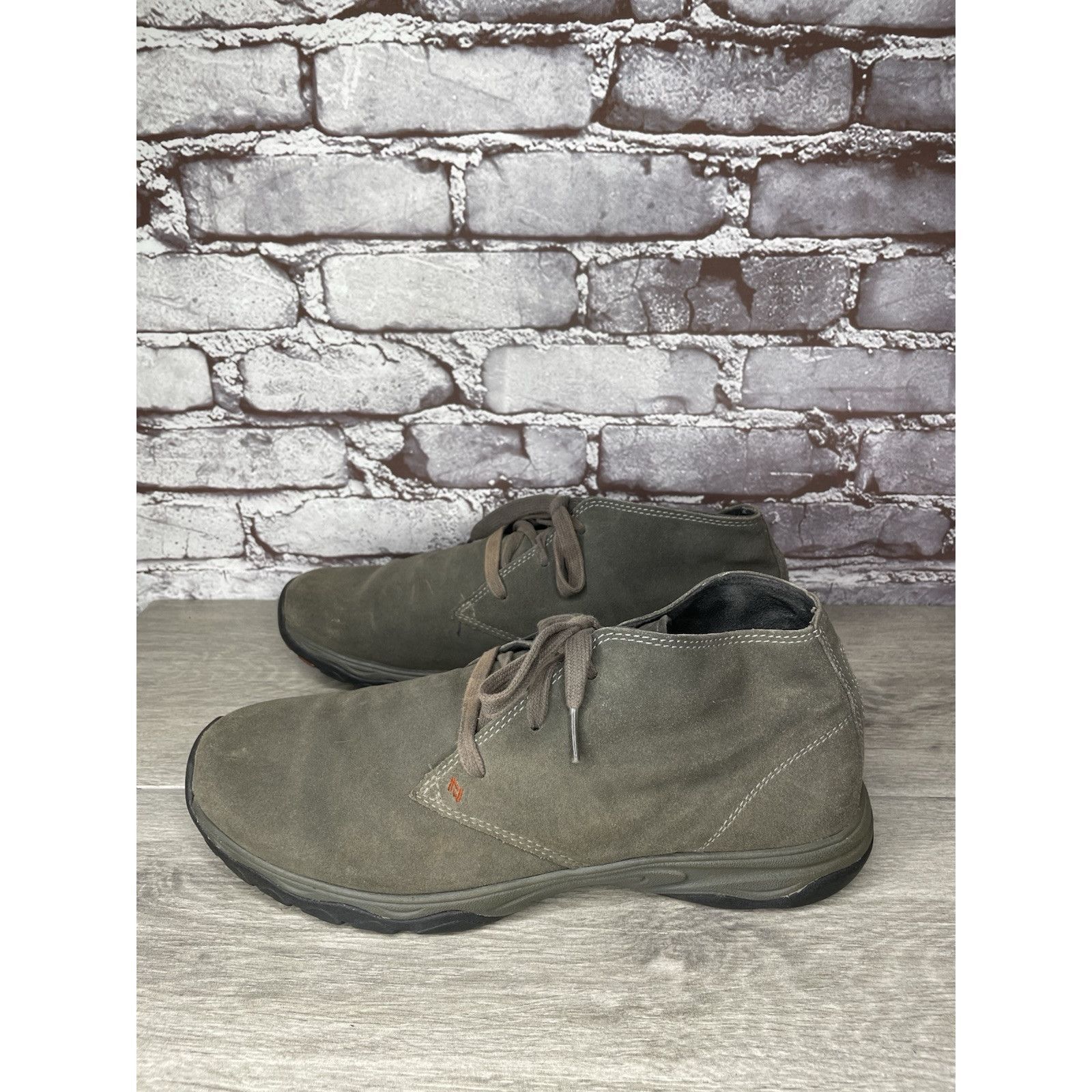 Eddie Bauer Eddie Bauer Green Brown Suede Leather Mid Lace Up Desert Boo Size US 11.5 / EU 44-45 - 13 Thumbnail