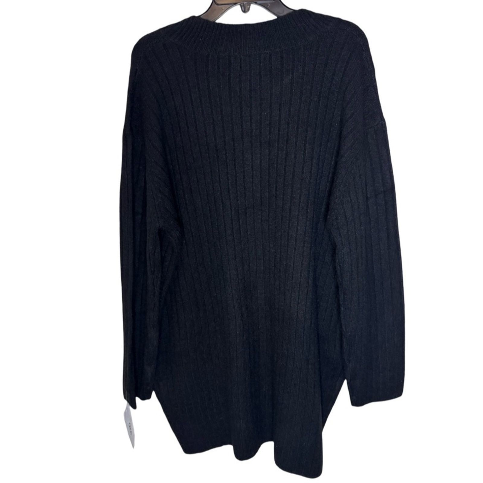Asos ASOS DESIGN V Neck Knitted Sweater Mini Dress - Black Size M Size M / US 6-8 / IT 42-44 - 5 Thumbnail