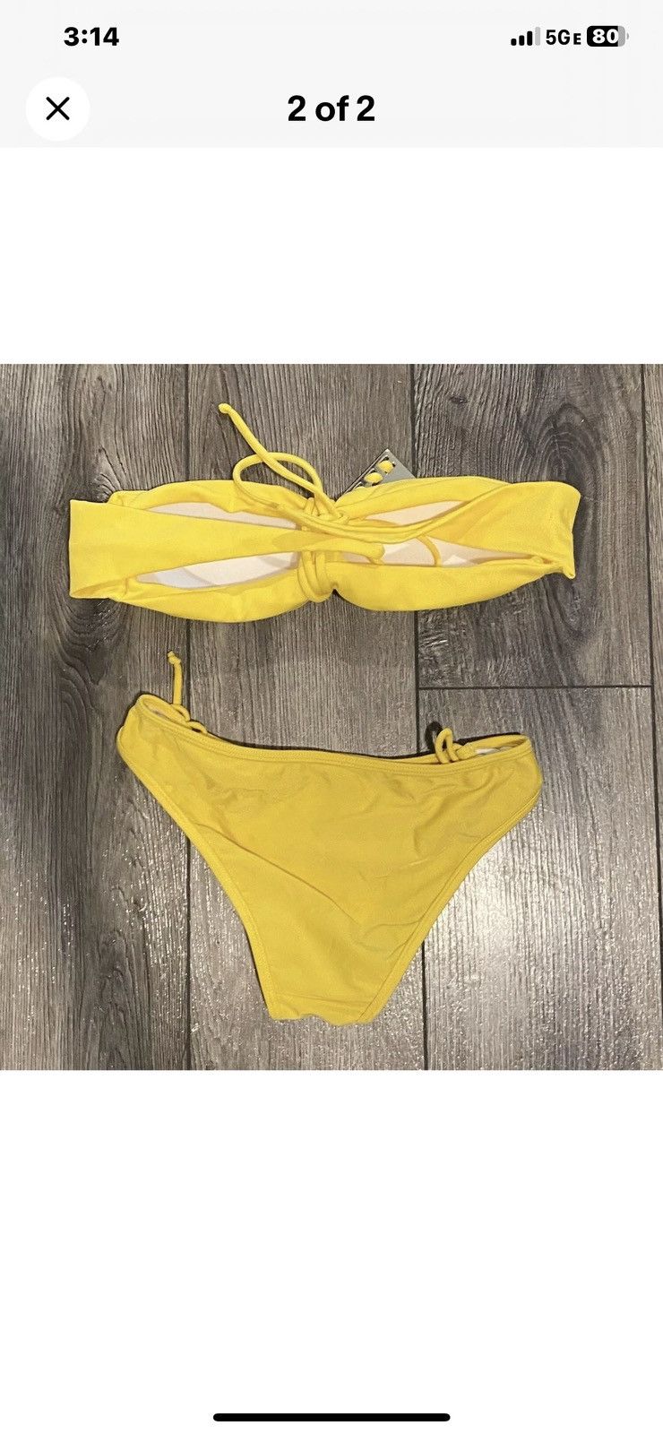 Other NEW W/TAGS Yellow Two Piece Swim Suit Size 30" / US 8 / IT 44 - 2 Thumbnail