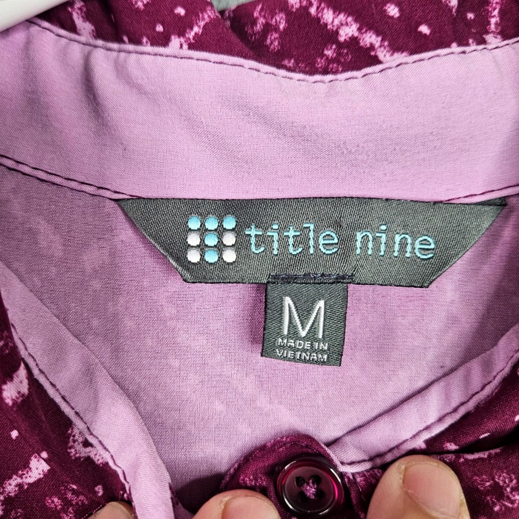 Vintage Title Nine Purple Roll Tab Sleeve Patterned Women's Dress Size M Size M / US 6-8 / IT 42-44 - 6 Thumbnail