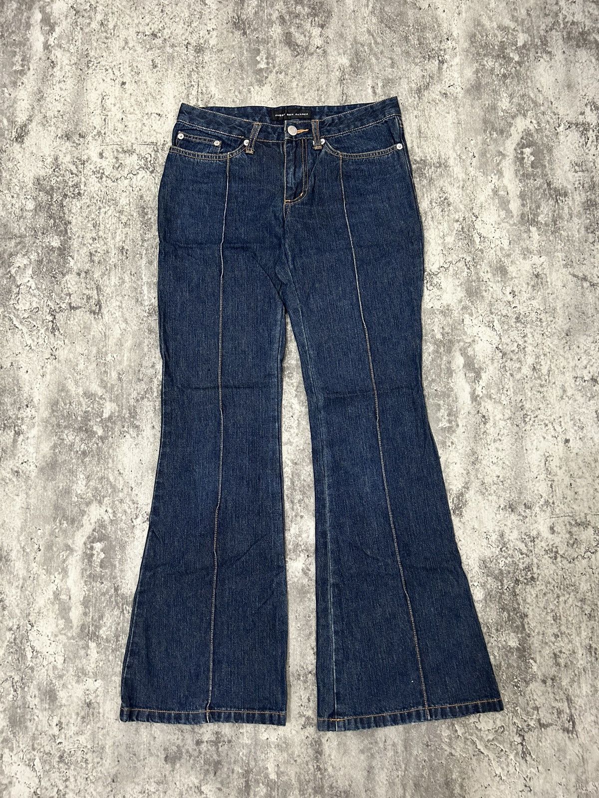 If Six Was Nine × Japanese Brand × Vintage Vintage Jouer aux echecs Flare Jeans Size 28" / US 6 / IT 42 - 1 Thumbnail