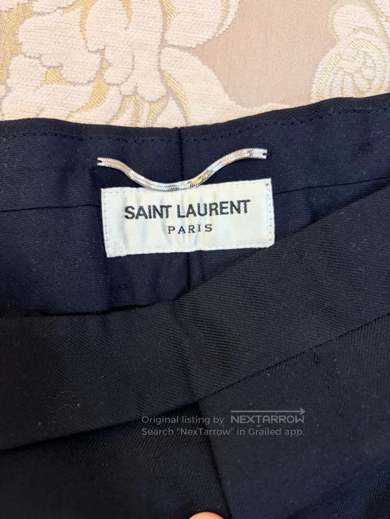 Saint Laurent Paris Saint Laurent Paris Black Wool Straight Leg Trousers Size US 34 / EU 50 - 3 Thumbnail