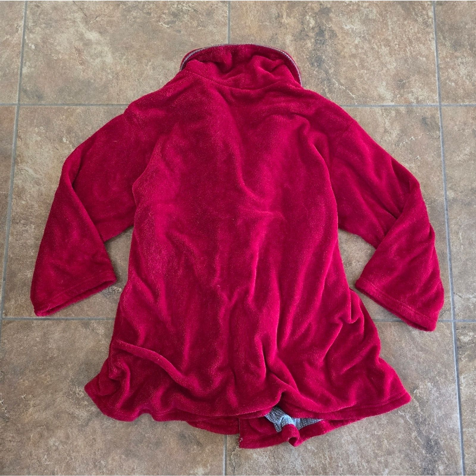 Tommy Hilfiger Red Plush | TOMMY HILFIGER | Long Sleeve Robe Size US M / EU 48-50 / 2 - 2 Thumbnail