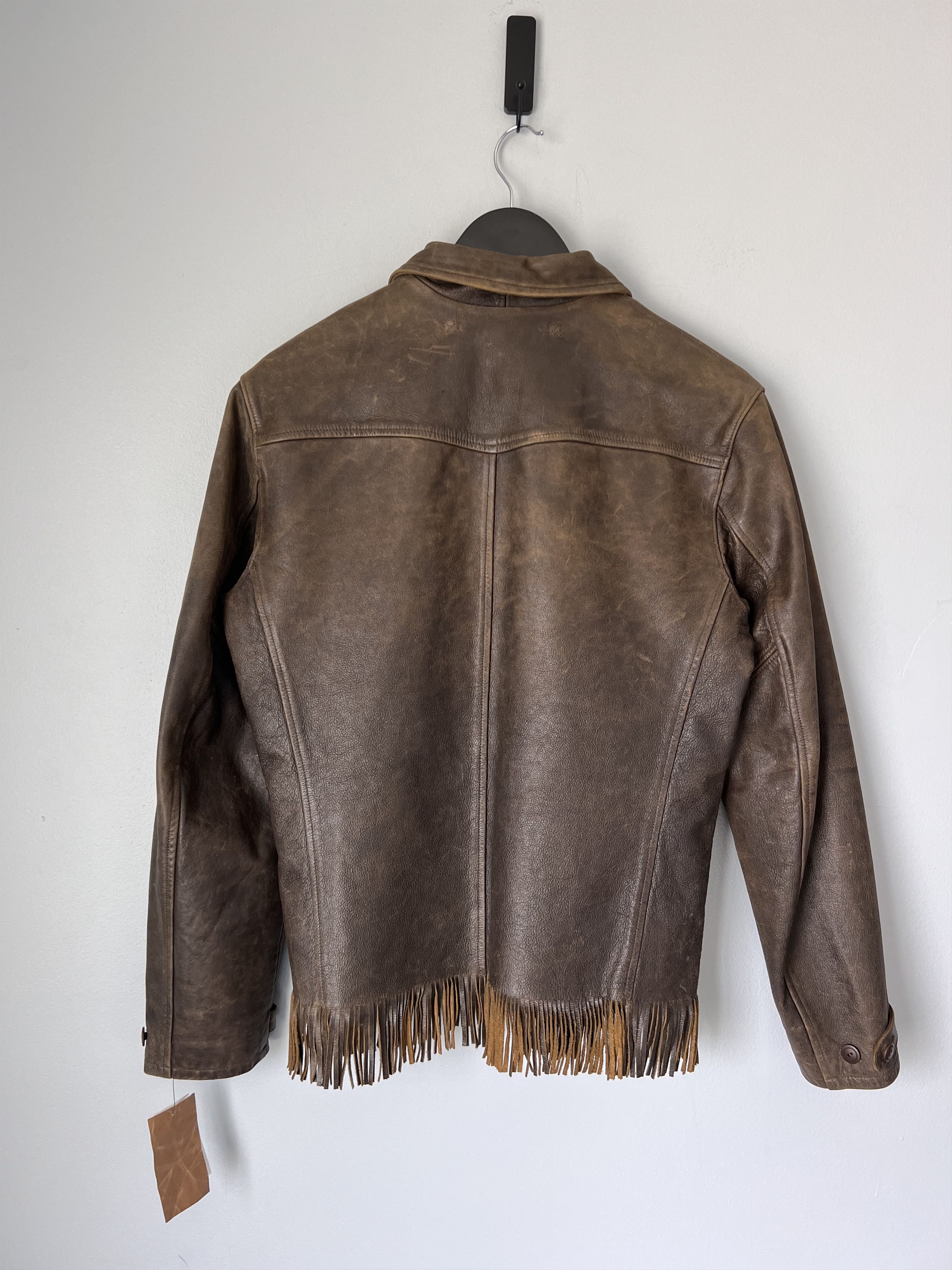 RRL Ralph Lauren RRL Ralph Lauren Blanket Lined Randall Fringe Leather Jacket Size US S / EU 44-46 / 1 - 5 Thumbnail