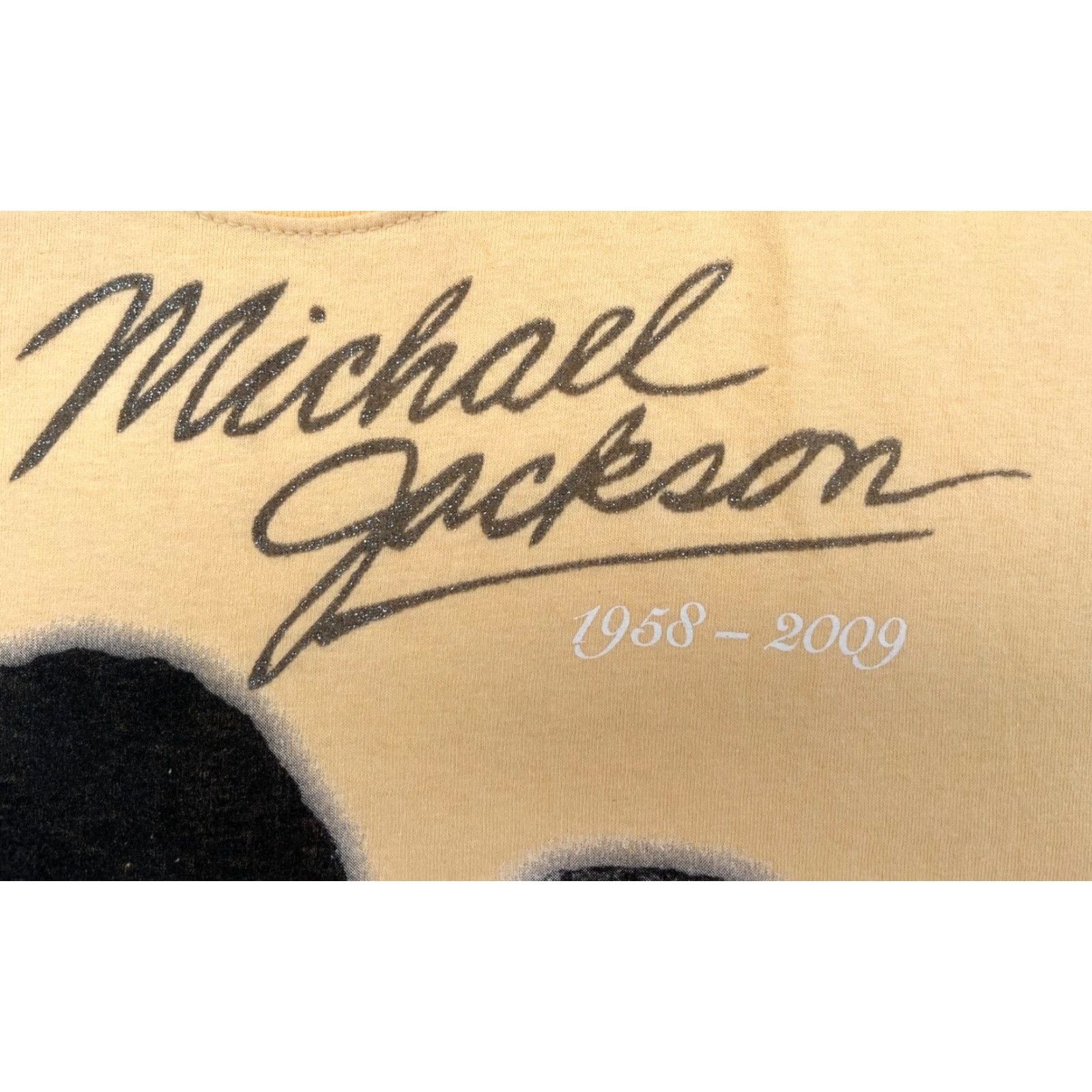 Gildan VINTAGE Michael Jackson Memorial 1958-2009 T-Shirt Sz L Mens Shirt Cotton Peach 2000s Music Gildan Ultra Cotton T-Shirt Size US L / EU 52-54 / 3 - 4 Thumbnail