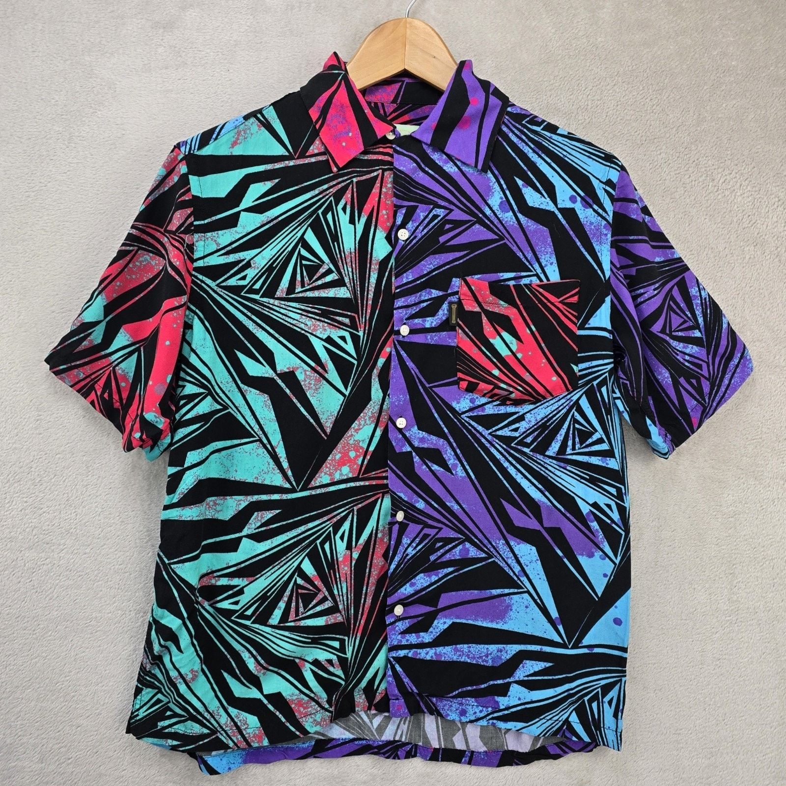 Aries Aries Vortex Hawaiian Shirt Mens Medium Viscose Geometric Size US M / EU 48-50 / 2 - 1 Thumbnail