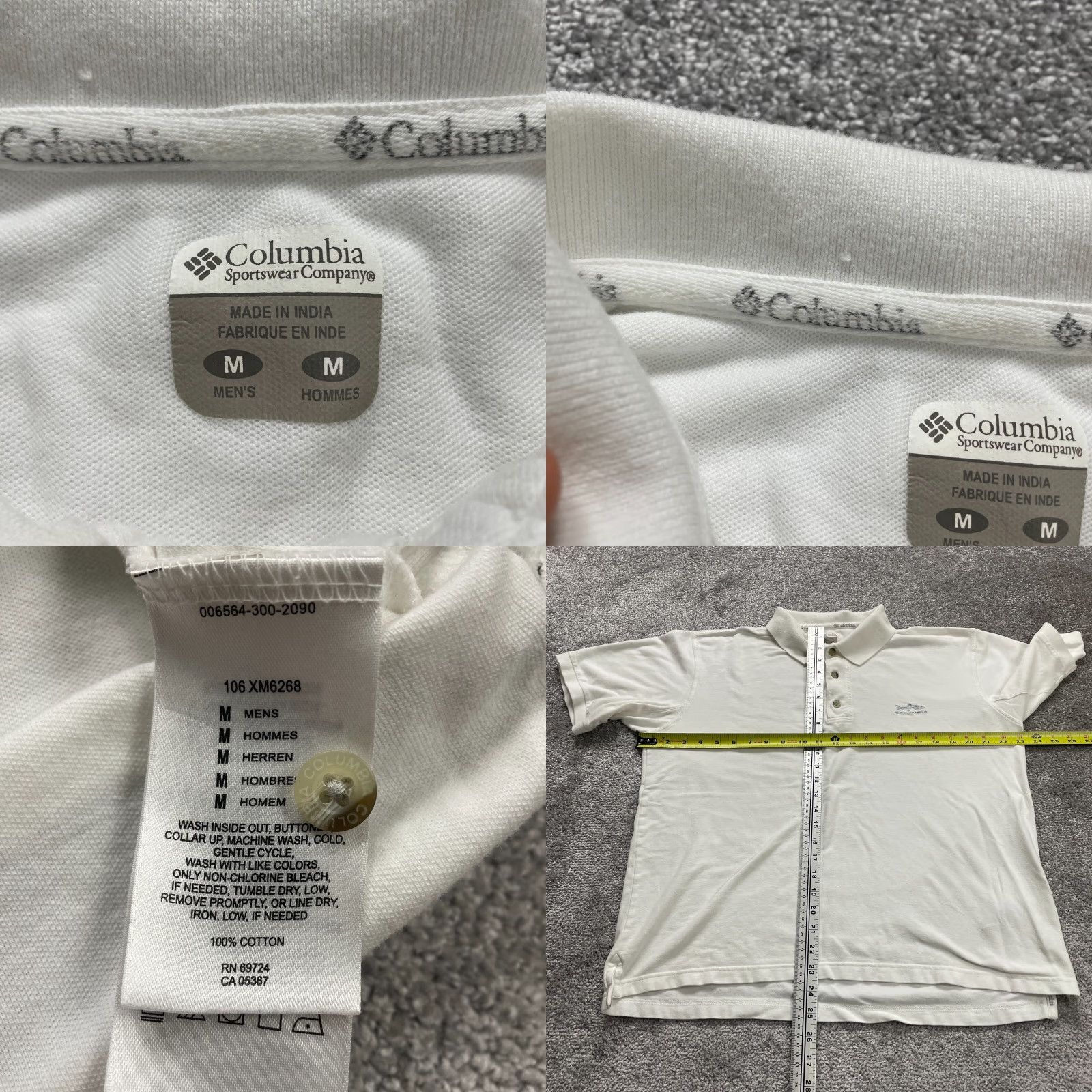 Vintage Columbia Polo Shirt Men Medium White Short Sleeve Active Golf Rugby Casual Mens Size US M / EU 48-50 / 2 - 8 Thumbnail