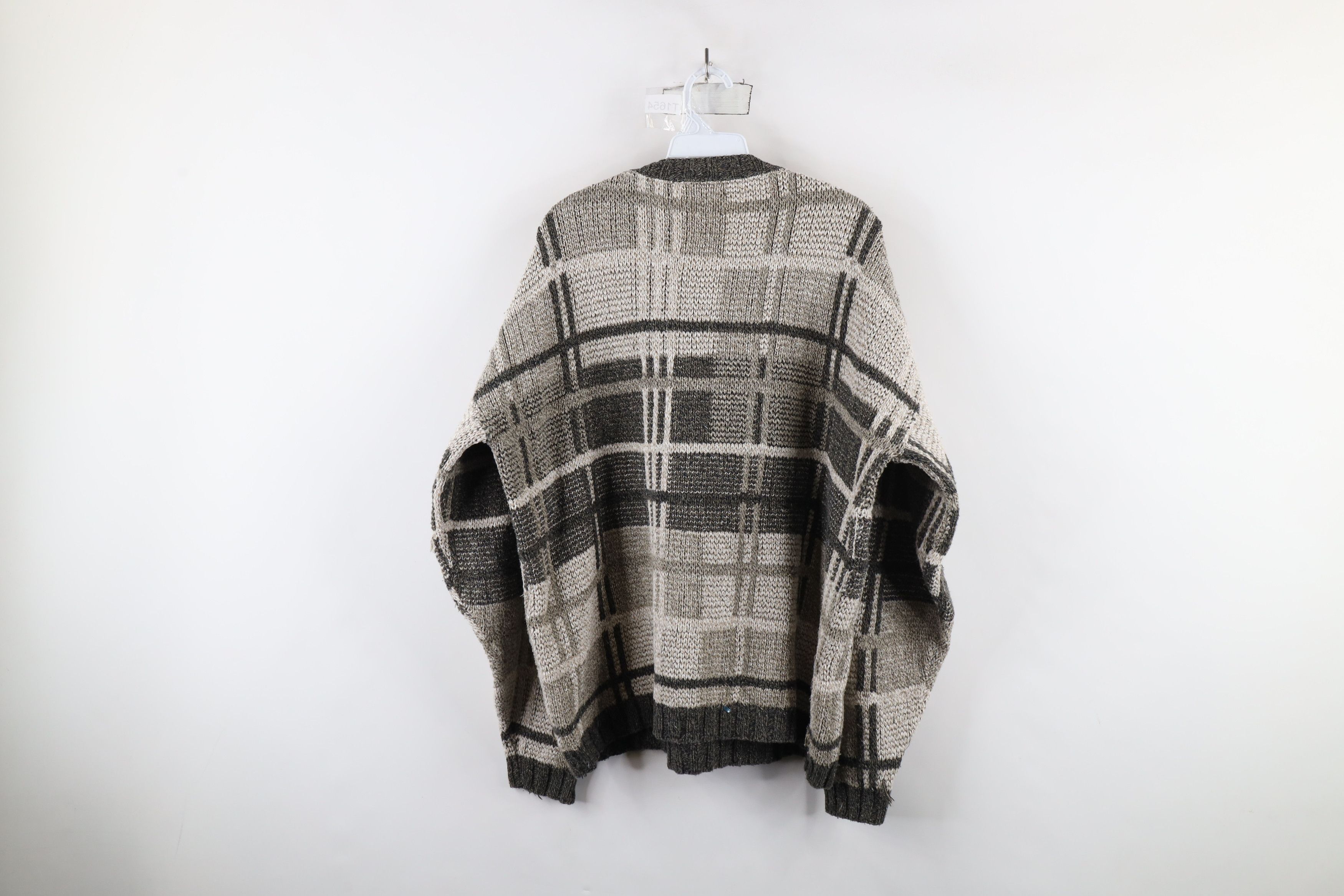 Vintage Vintage 90s Streetwear Earth Tone Chunky Knit Sweater Plaid Size US XXL / EU 58 / 5 - 10 Thumbnail