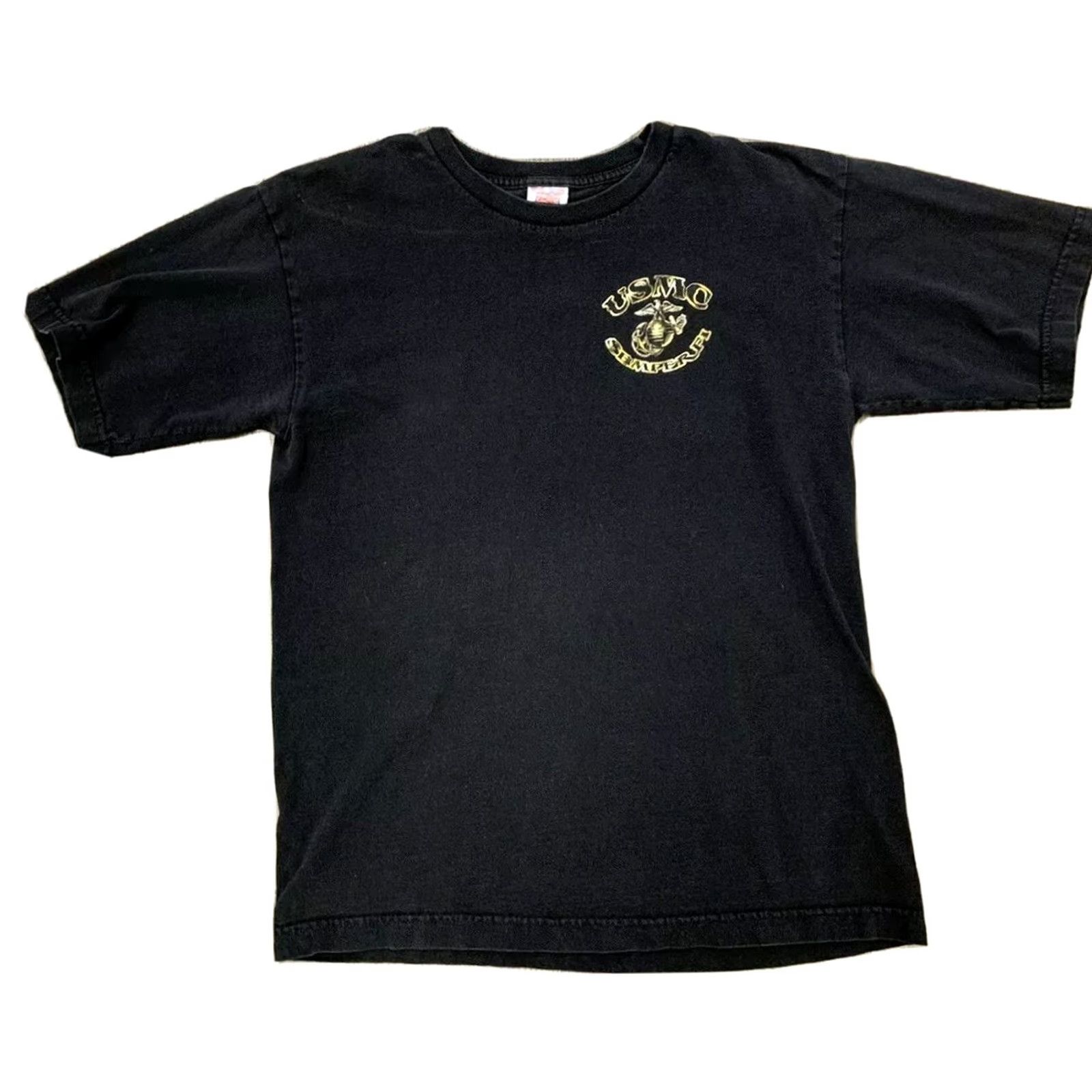 Vintage VINTAGE USMC Marine Bulldogs 3D Graphic T Shirt Black Small Mens Size US S / EU 44-46 / 1 - 2 Thumbnail