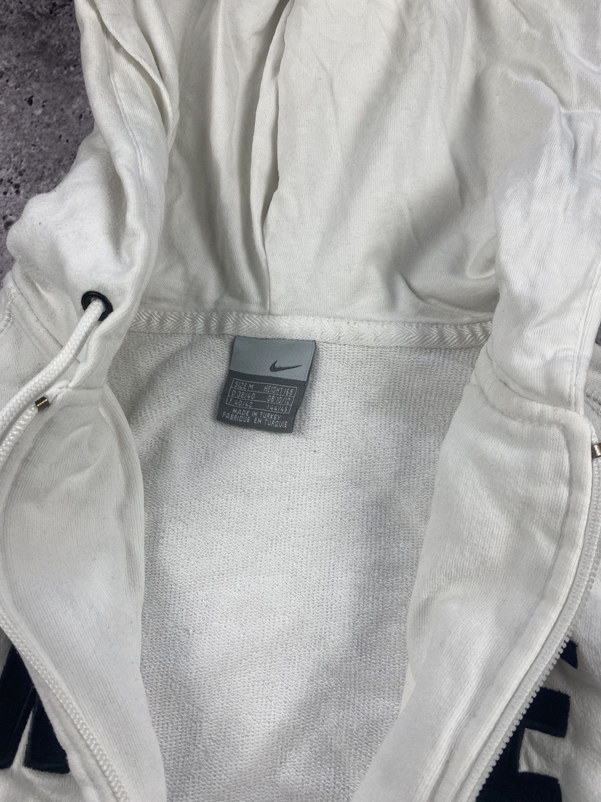 Nike × Vintage Vintage Y2K Nike Big Logo White Zip Up Hoodie rare 90’s Size M / US 6-8 / IT 42-44 - 5 Thumbnail