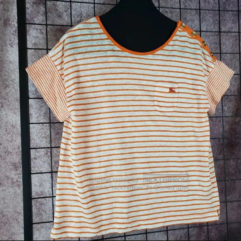 Burberry Burberry Summer Orange Striped Short Sleeve Tee. Size M / US 6-8 / IT 42-44 - 3 Thumbnail