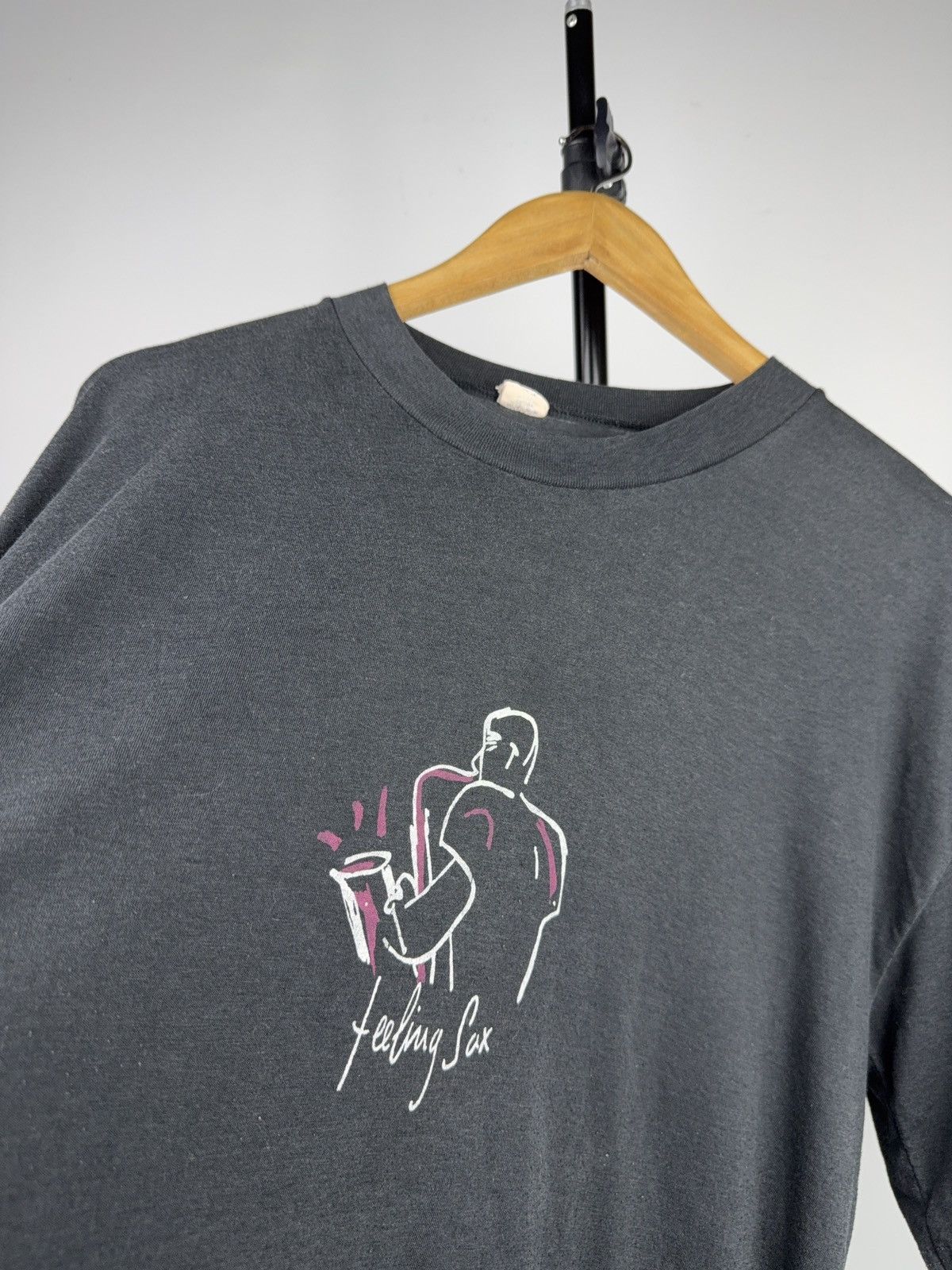 Vintage 90s Retro Vintage Feeling Sax Jazz Graphic Tee Made in Spain Size US XL / EU 56 / 4 - 5 Thumbnail