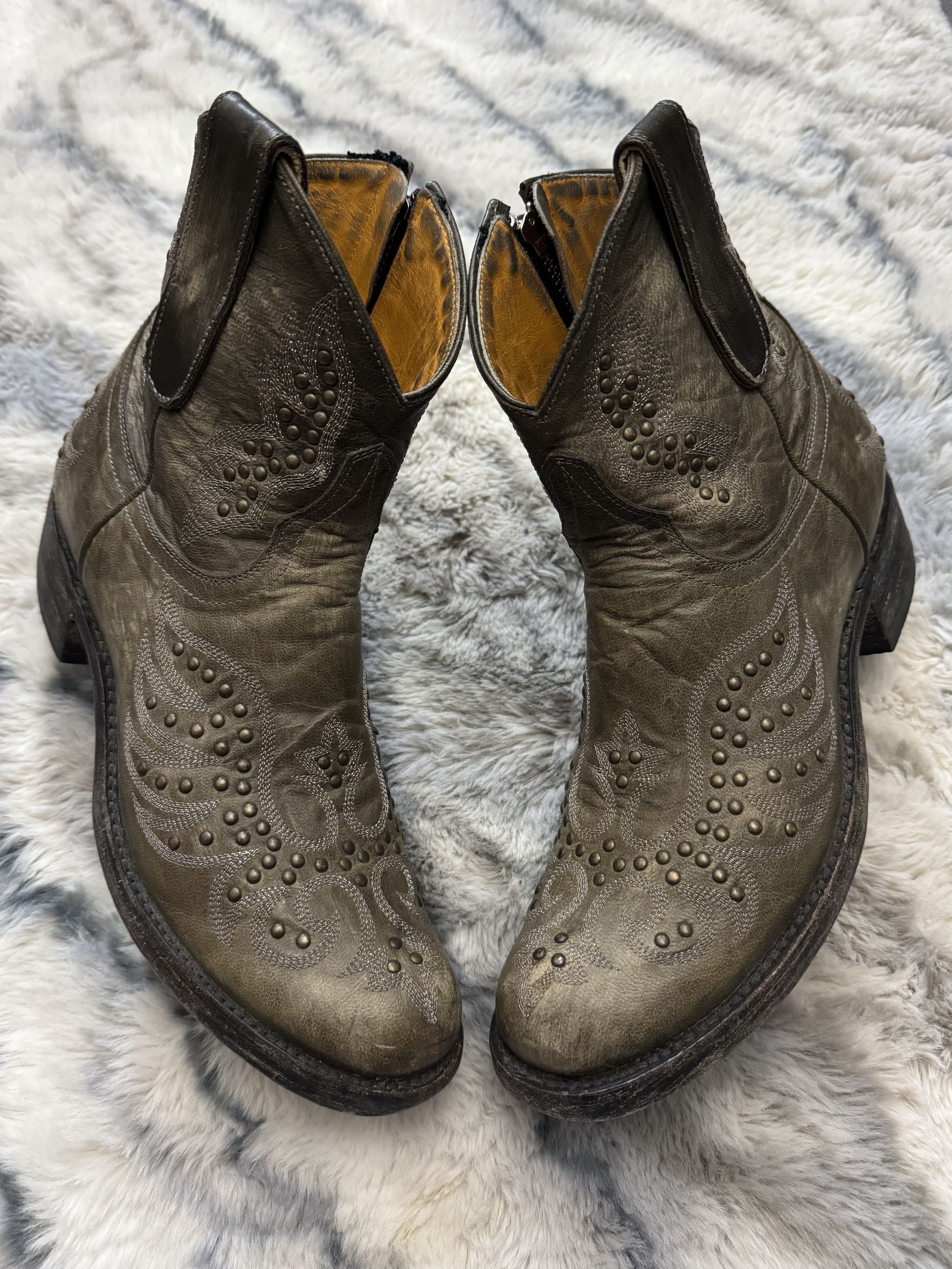 Old Gringo MEXICANA OLD GRINGO Leather Ankle Boot Studded Western Size US 8 / IT 38 - 6 Thumbnail