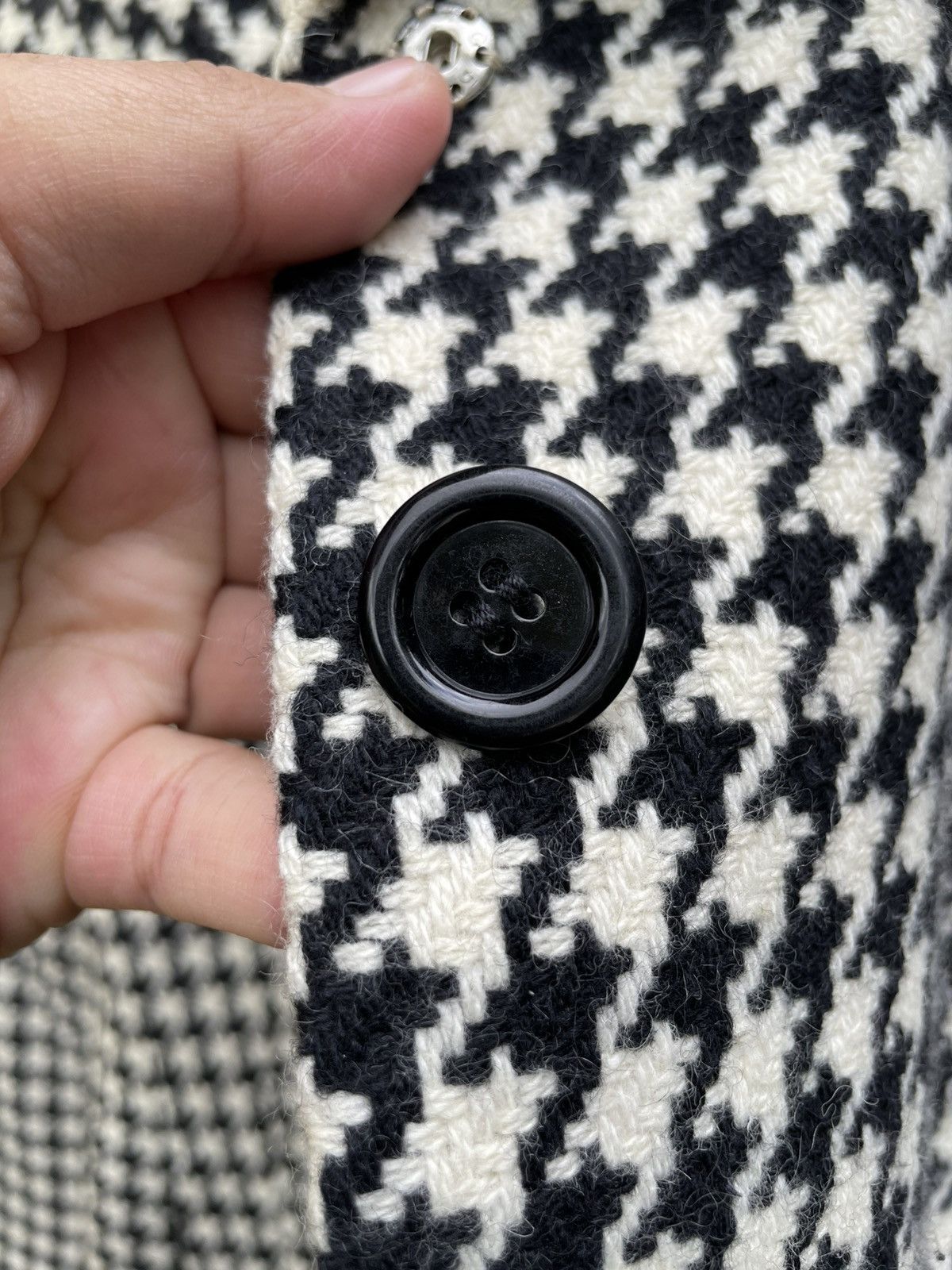 Yohji Yamamoto RARE🔥 INED by Yohji Yamamoto Houndstooth Wool Coat Jacket Size M / US 6-8 / IT 42-44 - 8 Thumbnail