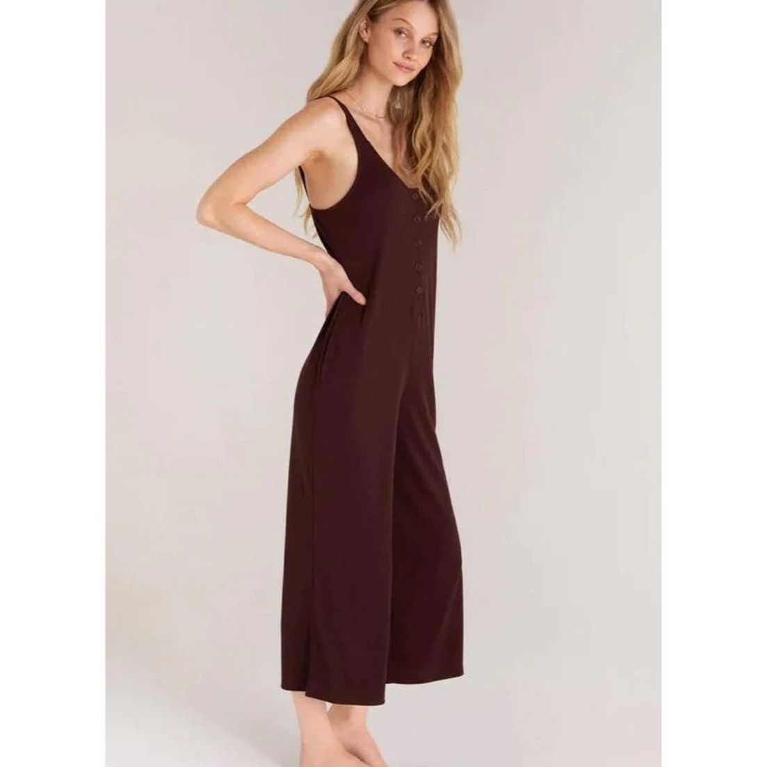Z Supply Z Supply Around Town Fig Cozy Lounge Jumpsuit Size 27" / US 4 / IT 40 - 3 Thumbnail