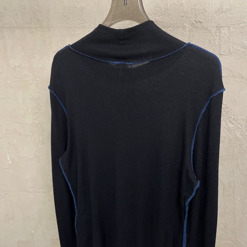 Loewe LOEWE Black turtleneck knit sweater with blue leather tag Size L / US 10 / IT 46 - 4 Thumbnail