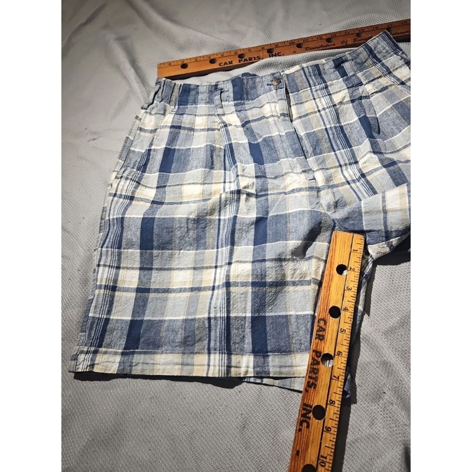 Vintage VINTAGE Kikomo Shorts Womens 20w Blue Plaid Linen Blend Surf Washed Pants High Size 42" / US 20 - 7 Thumbnail