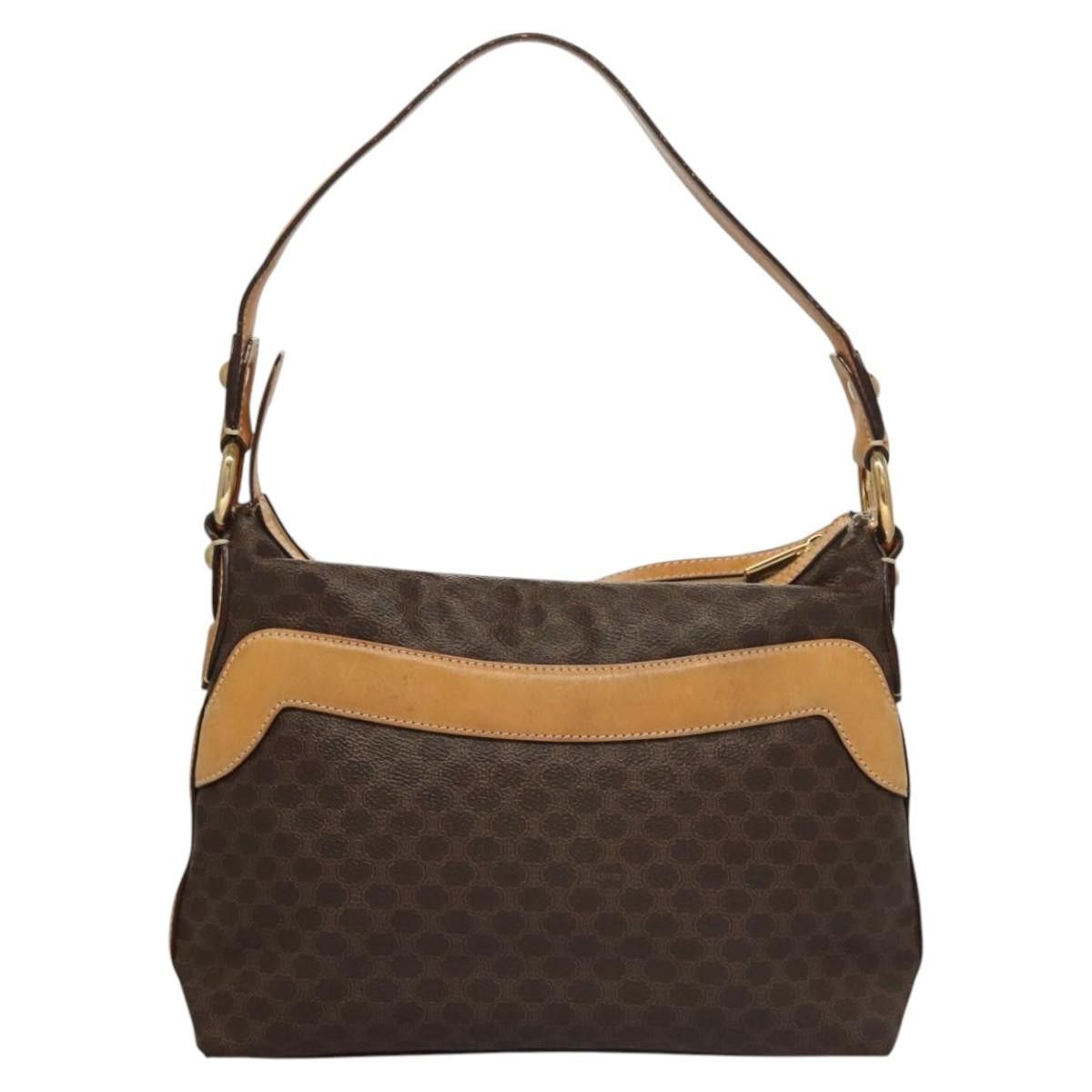 Celine CELINE Macadam Canvas Shoulder Bag Pvc Leather Brown Gold Size ONE SIZE - 3 Thumbnail