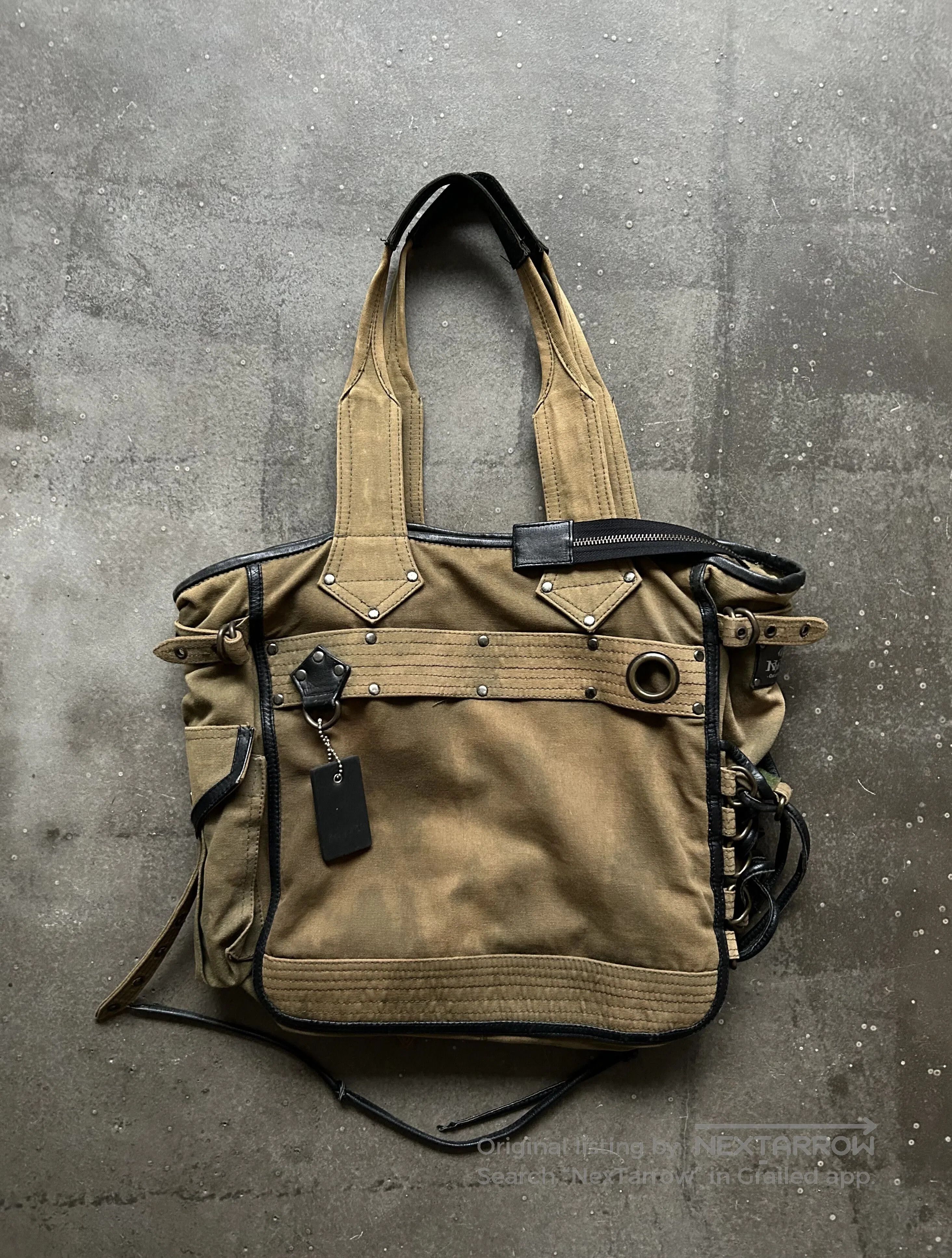 KMRii KMRII Studded Drawstring Denim Tote Bag. Size ONE SIZE - 2 Thumbnail