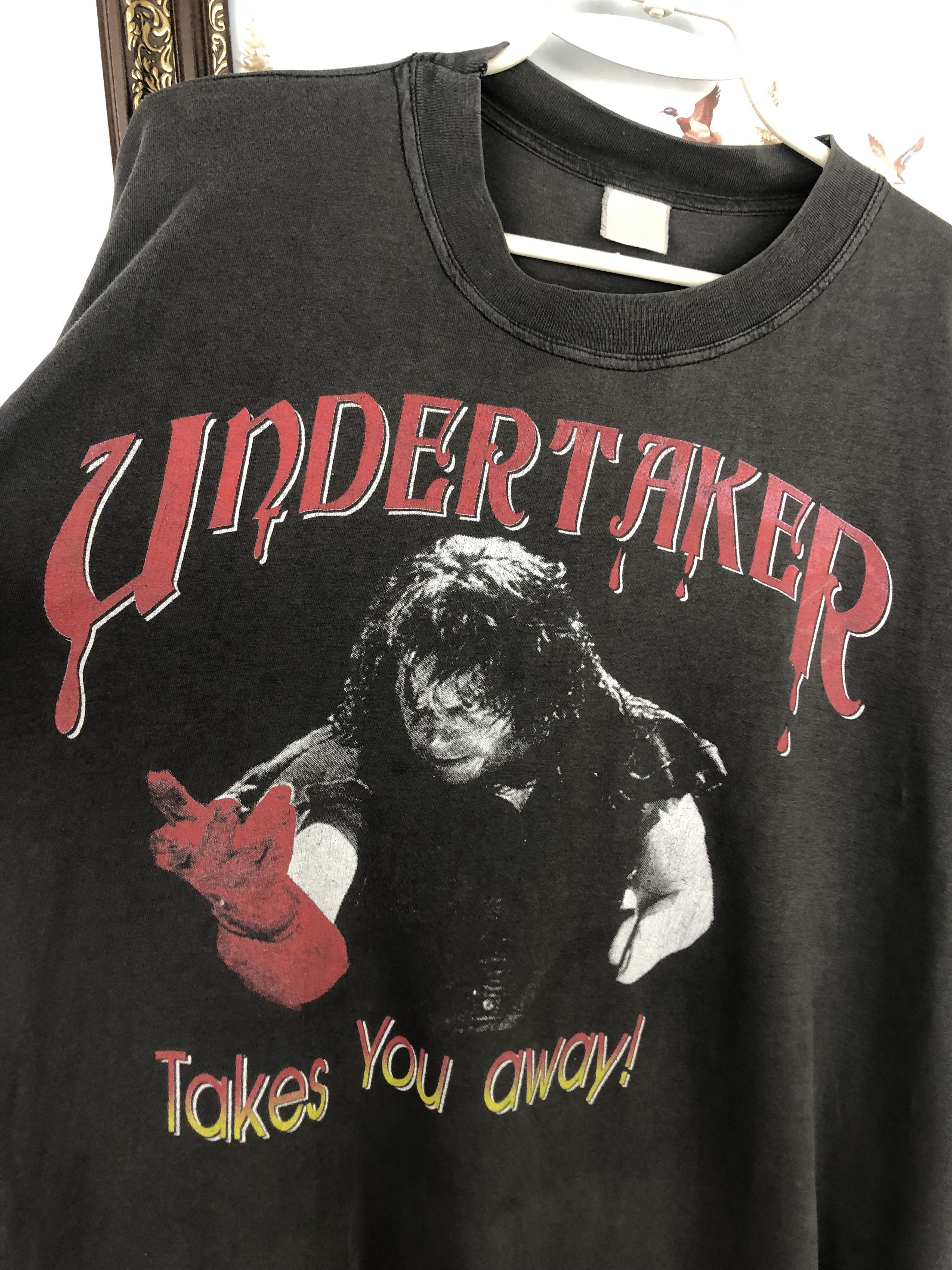 Band Tees × Vintage Vintage 90's Undertaker Takes you away WWF WWE Shirt Jersey Size US M / EU 48-50 / 2 - 6 Thumbnail