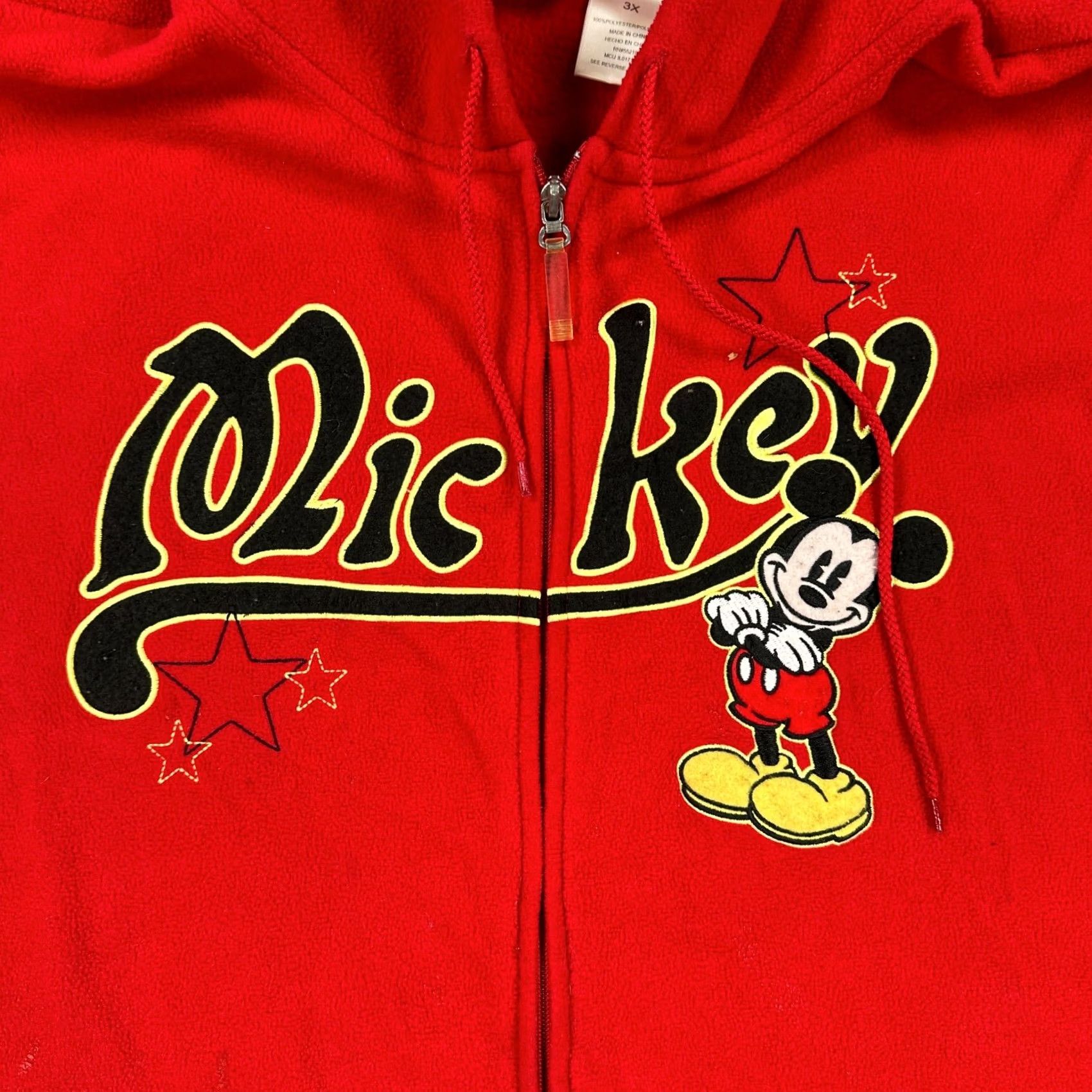 Disney Disney Full Zip Hoodie Red Women's 3X Mickey Mouse Fleece Long Sleeve Pockets Size XXL / US 16-18 / IT 52-54 - 3 Thumbnail